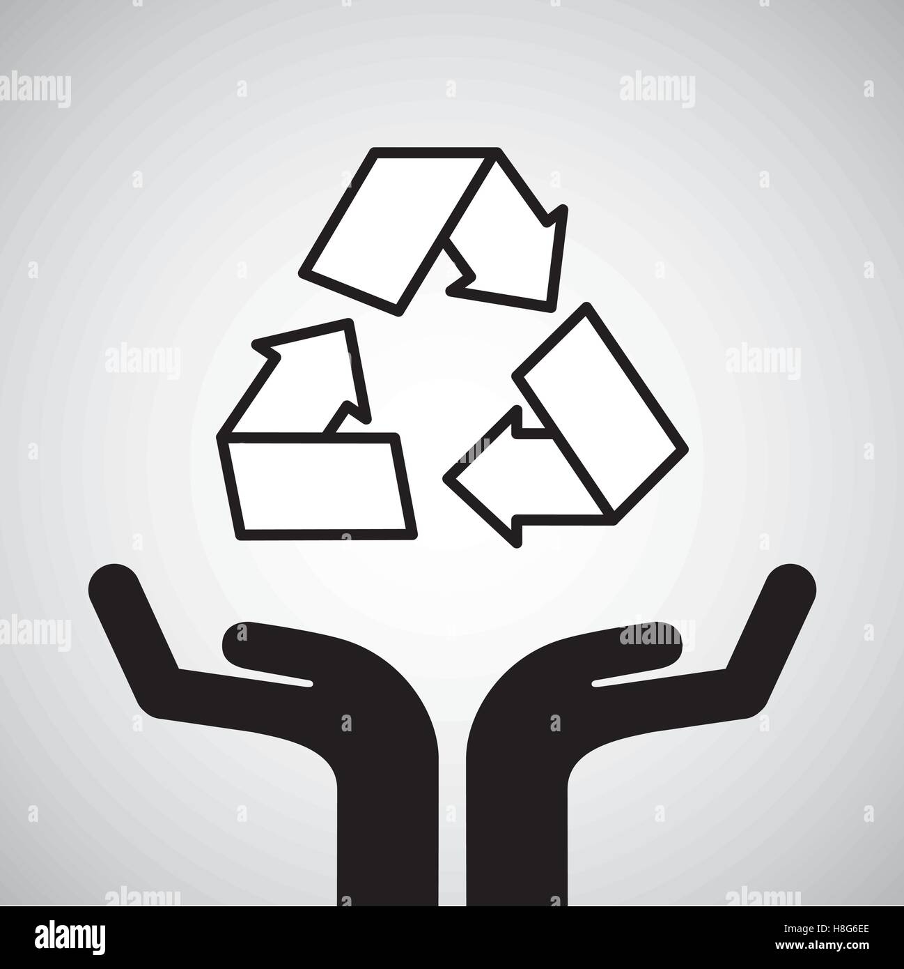 Manos silueta icono reciclaje respetuoso con el medio ambiente ilustración  vectorial EPS 10 Imagen Vector de stock - Alamy