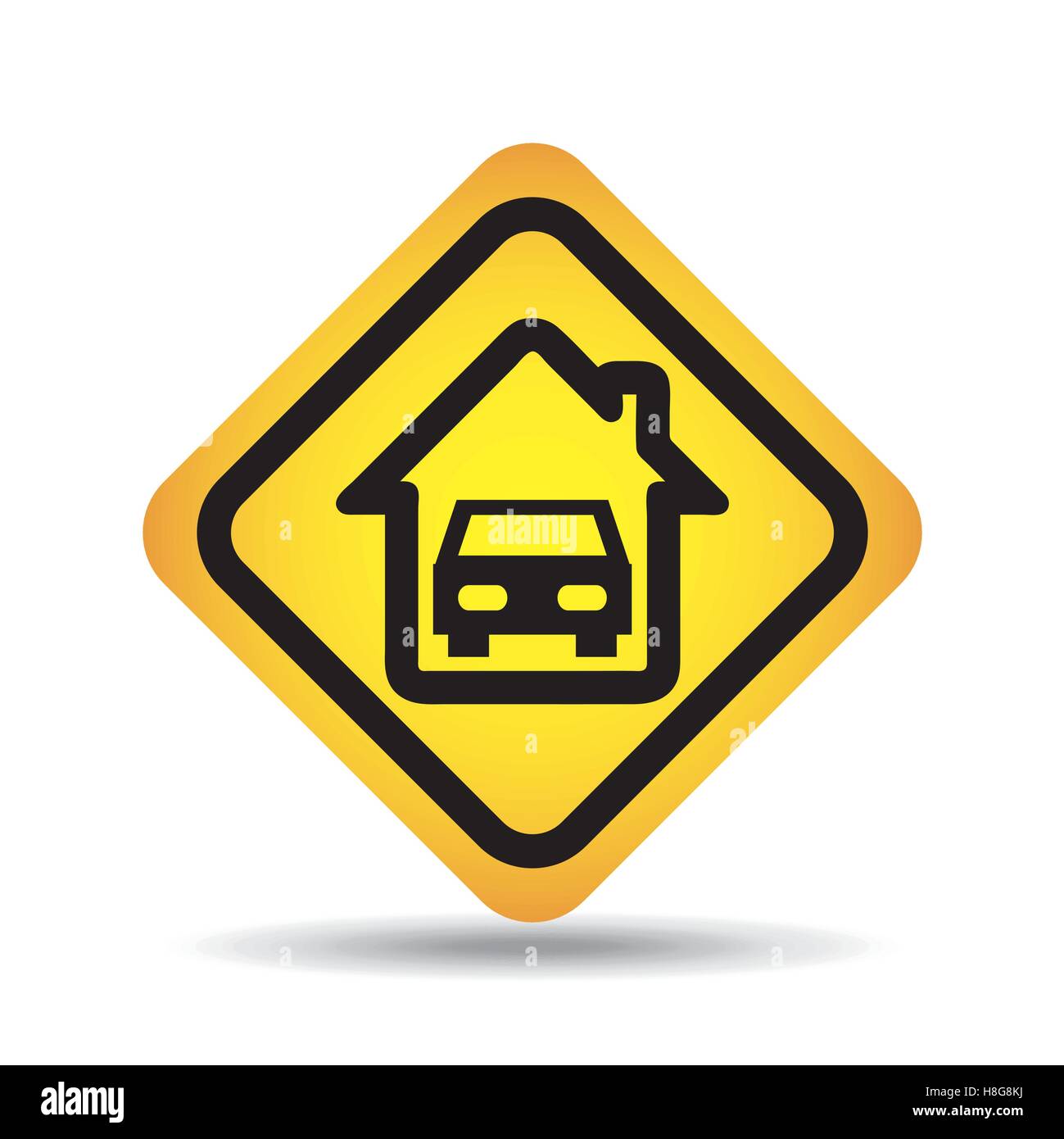 Señal de tráfico concept car home icono ilustración vectorial EPS 10 Ilustración del Vector