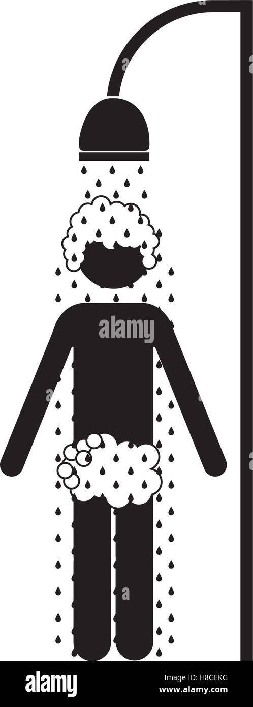 Persona Ducharse Imagen De Icono Diseno Ilustracion Vectorial Imagen Vector De Stock Alamy