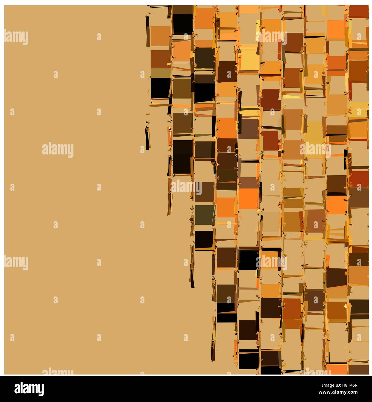 Fragmentado abstracto como telón de fondo plano en color beige naranja Ilustración del Vector