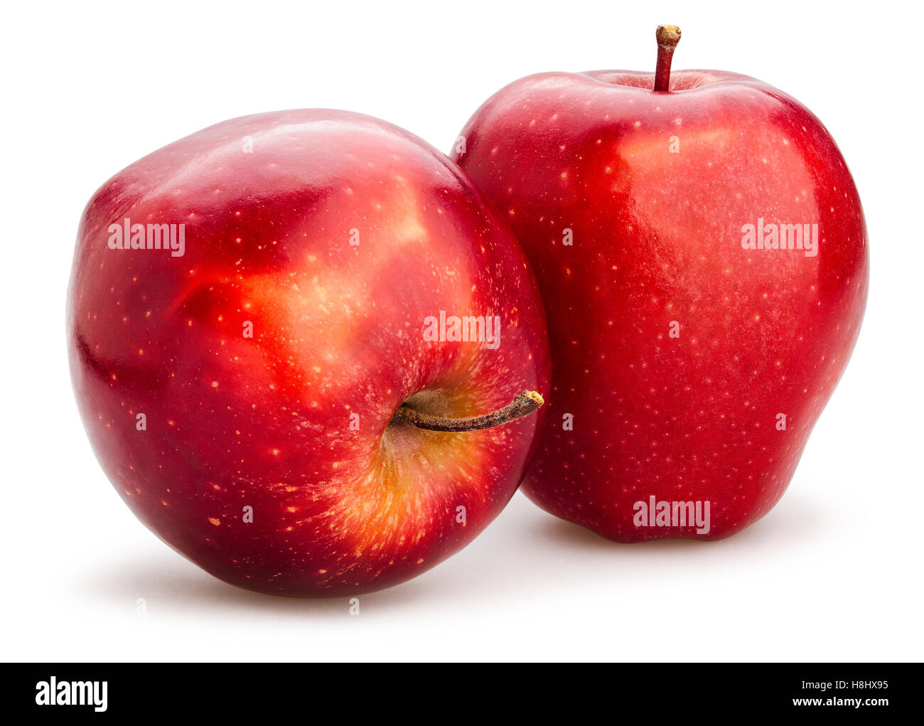 Deliciosas manzanas rojas aisladas Foto de stock