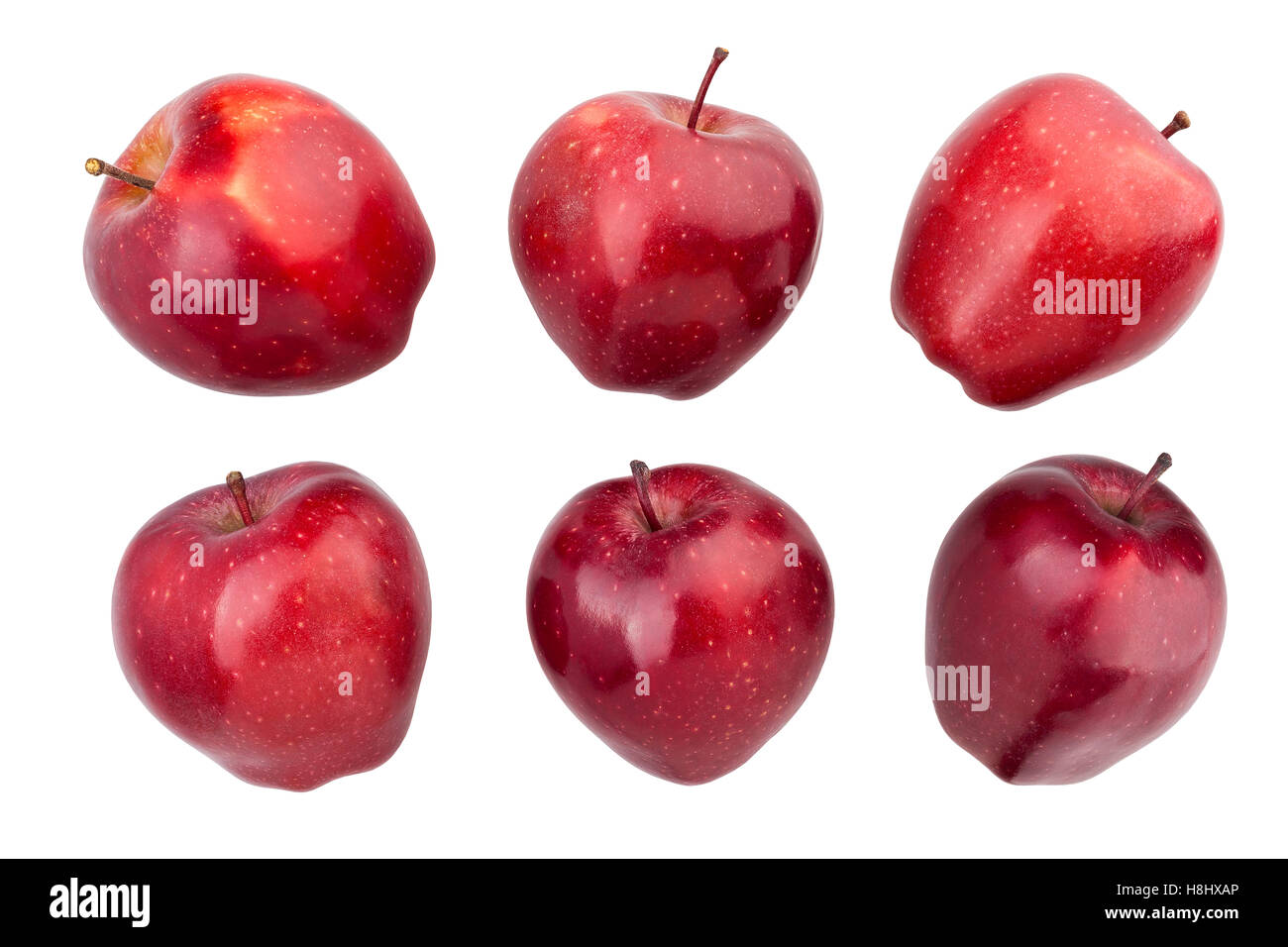 Deliciosas manzanas rojas aisladas Foto de stock