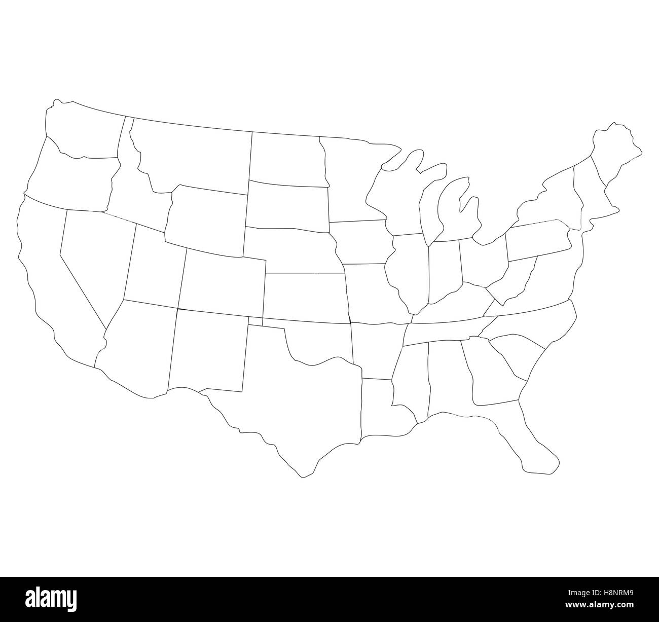 Mapa De Los Estados Unidos Con Las Regiones Fotografía De Stock Alamy