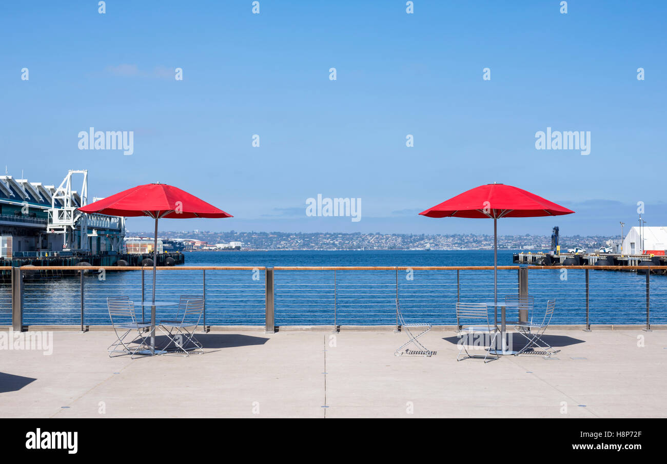 San Diego Harbor; tabla de paraguas. San Diego, California, USA. Foto de stock