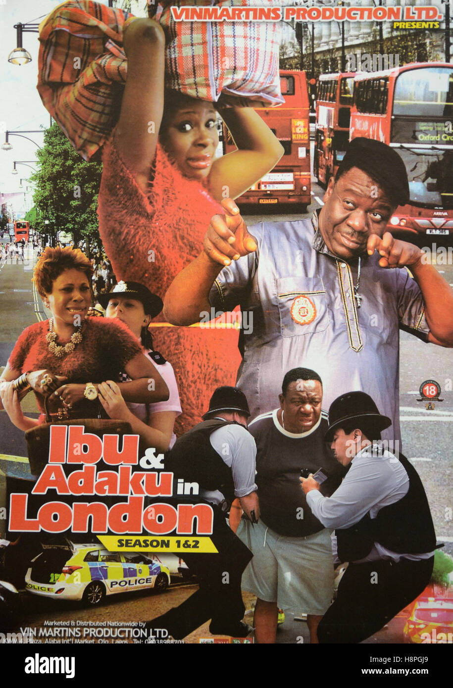 Cine Nollywood nigeriano o póster de película para ' Ibu & Adaku en Londres? Foto de stock