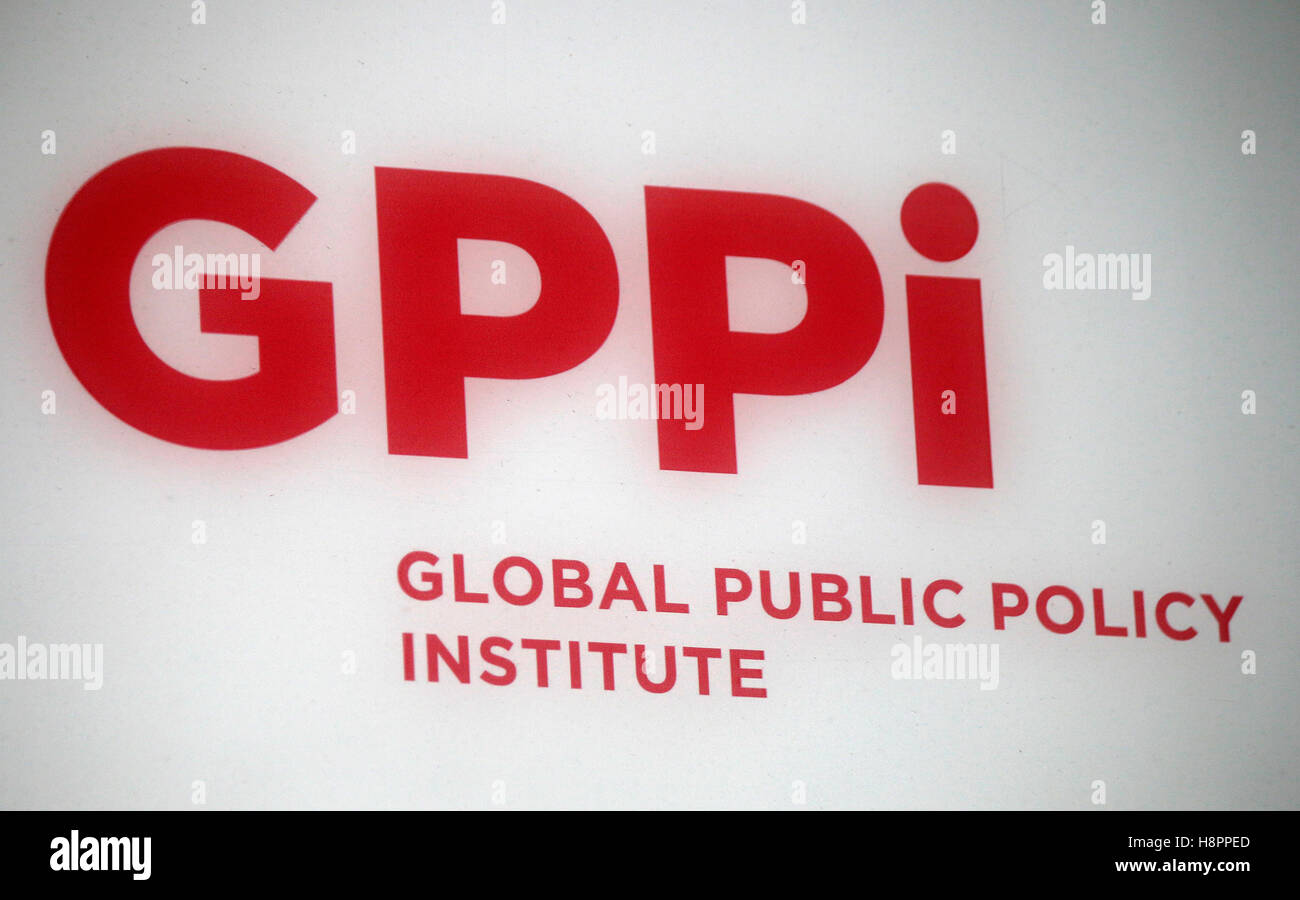 Logo das der Marke 'GPPI Instituto Global de Política Pública", de Berlín. Foto de stock