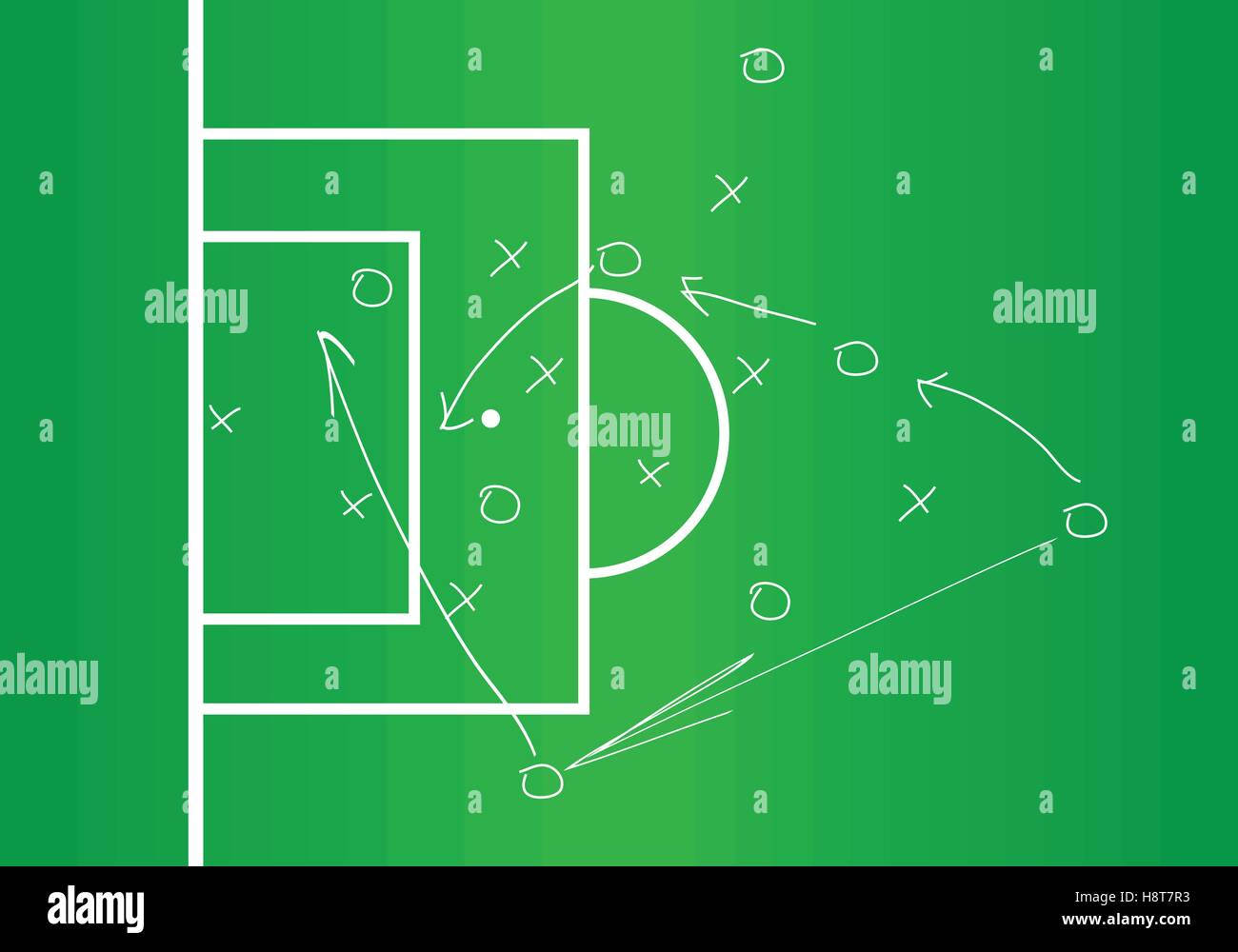 Fútbol de formación y táctica . Pizarra con el fútbol de juego de  estrategia . Vector de campeonato mundial 2018 concepto Imagen Vector de  stock - Alamy