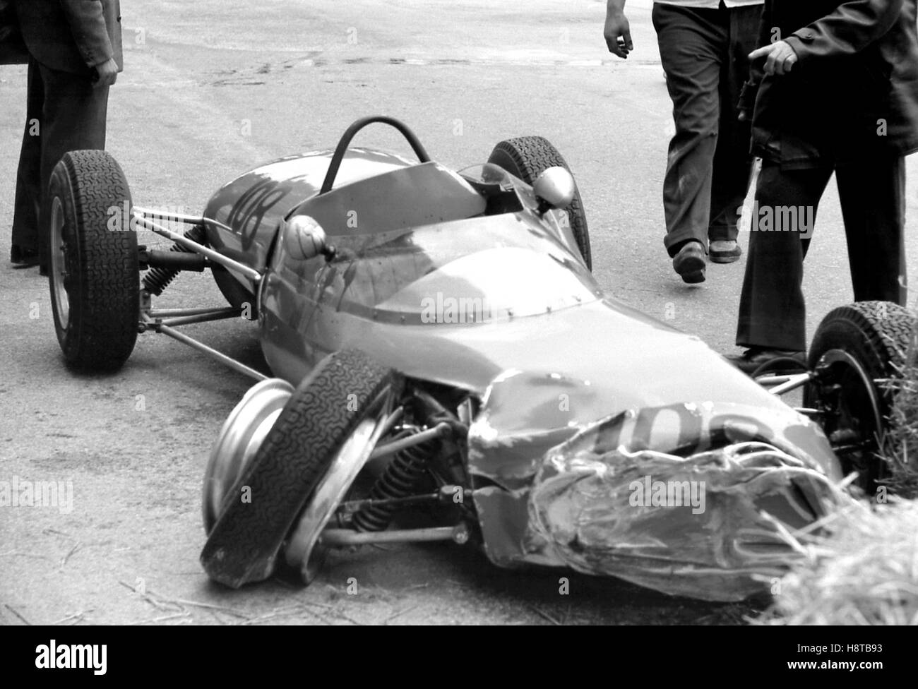 1962 GP de Mónaco FJ se estrelló Lotus 22 Foto de stock