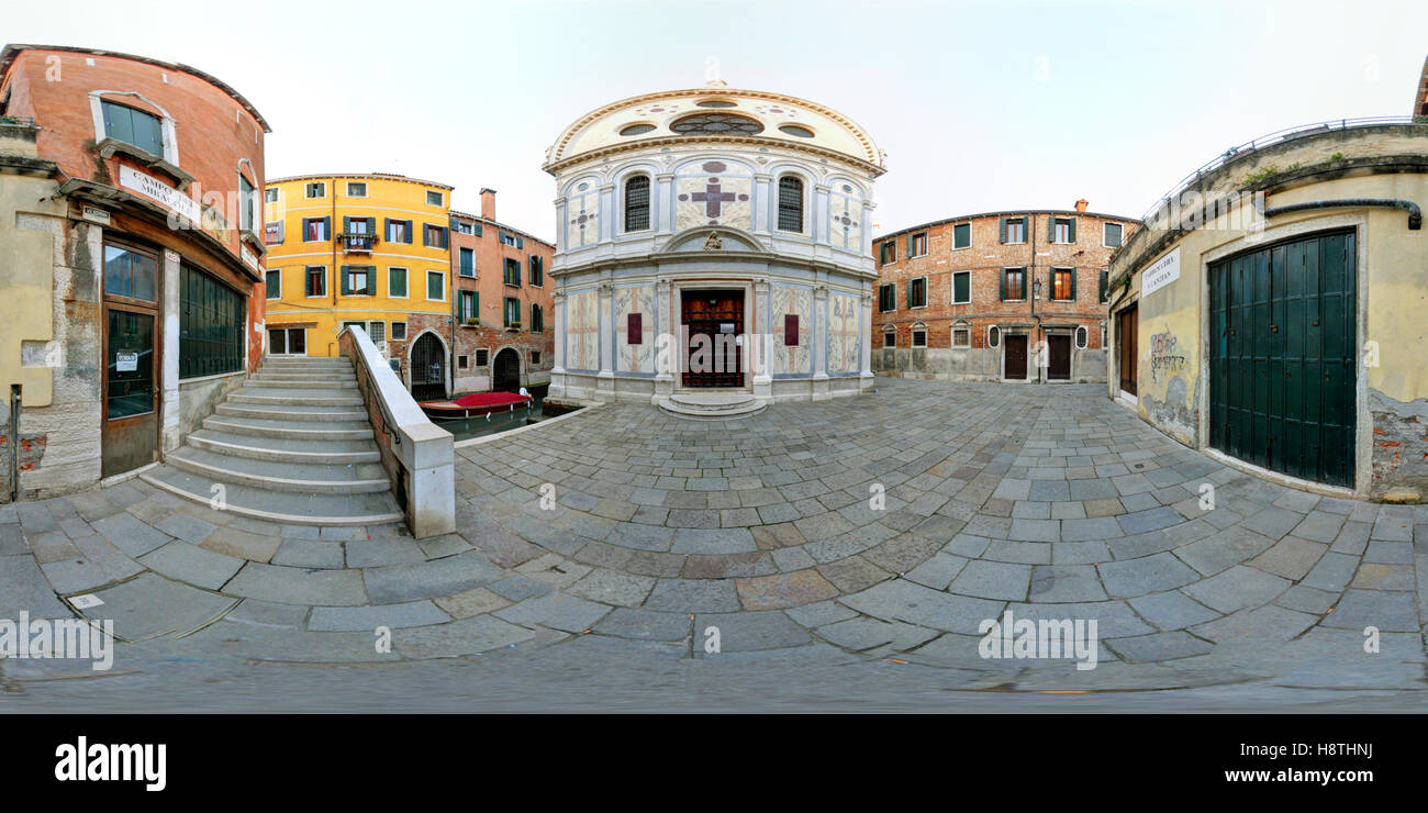 Un giro de 360 grados de vista (esférica) en Venecia. Foto de stock