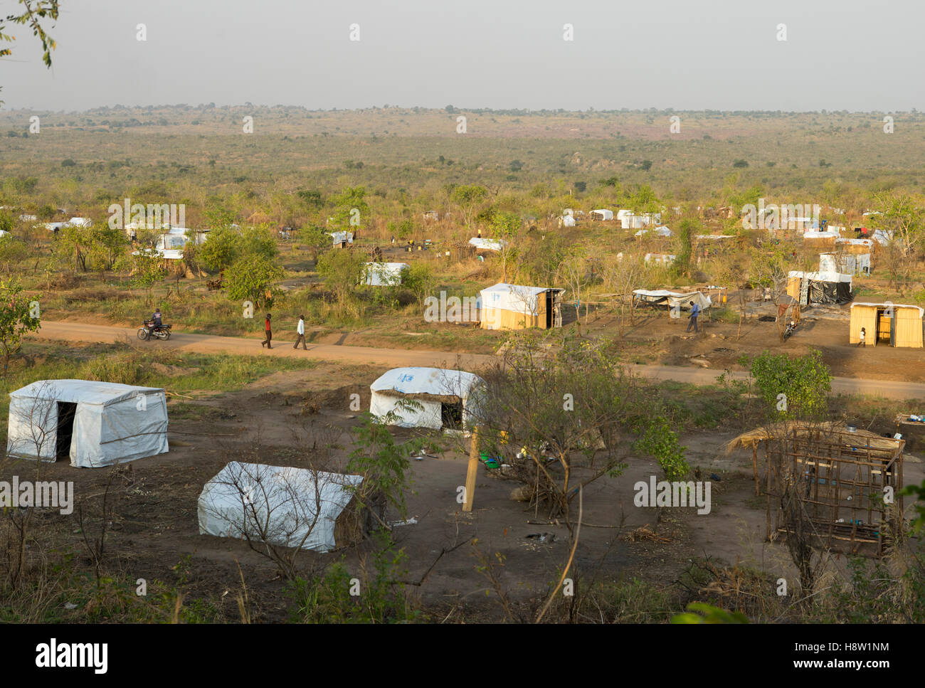 Agogo campamentos de refugiados en el norte de Uganda, a unos 5 km de la ciudad de Adjumani. Hogar de refugiados del sur de Sudán. Nov, 2016 Foto de stock