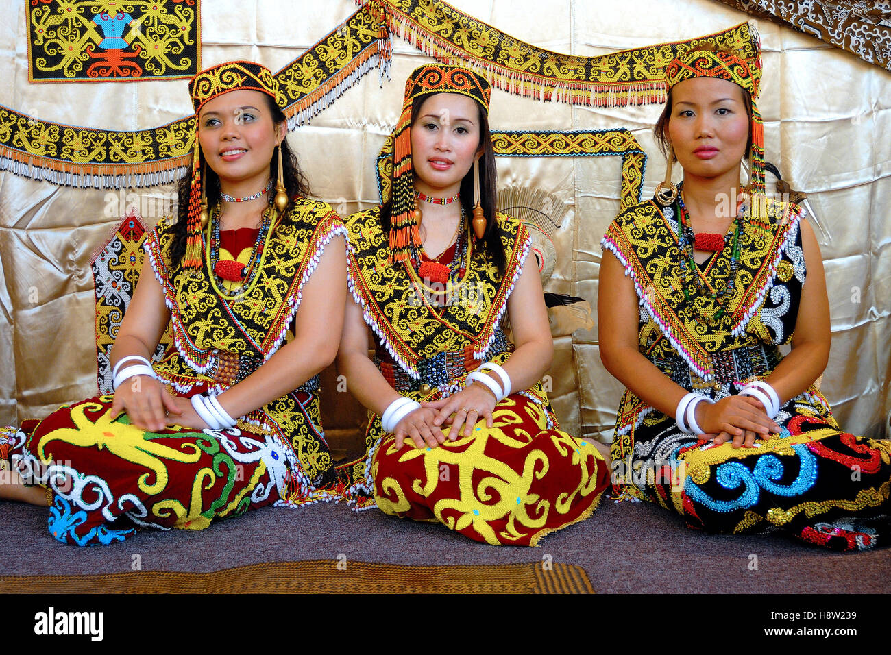 Los orang Ulu, Sarawak, Malasia. Foto de stock