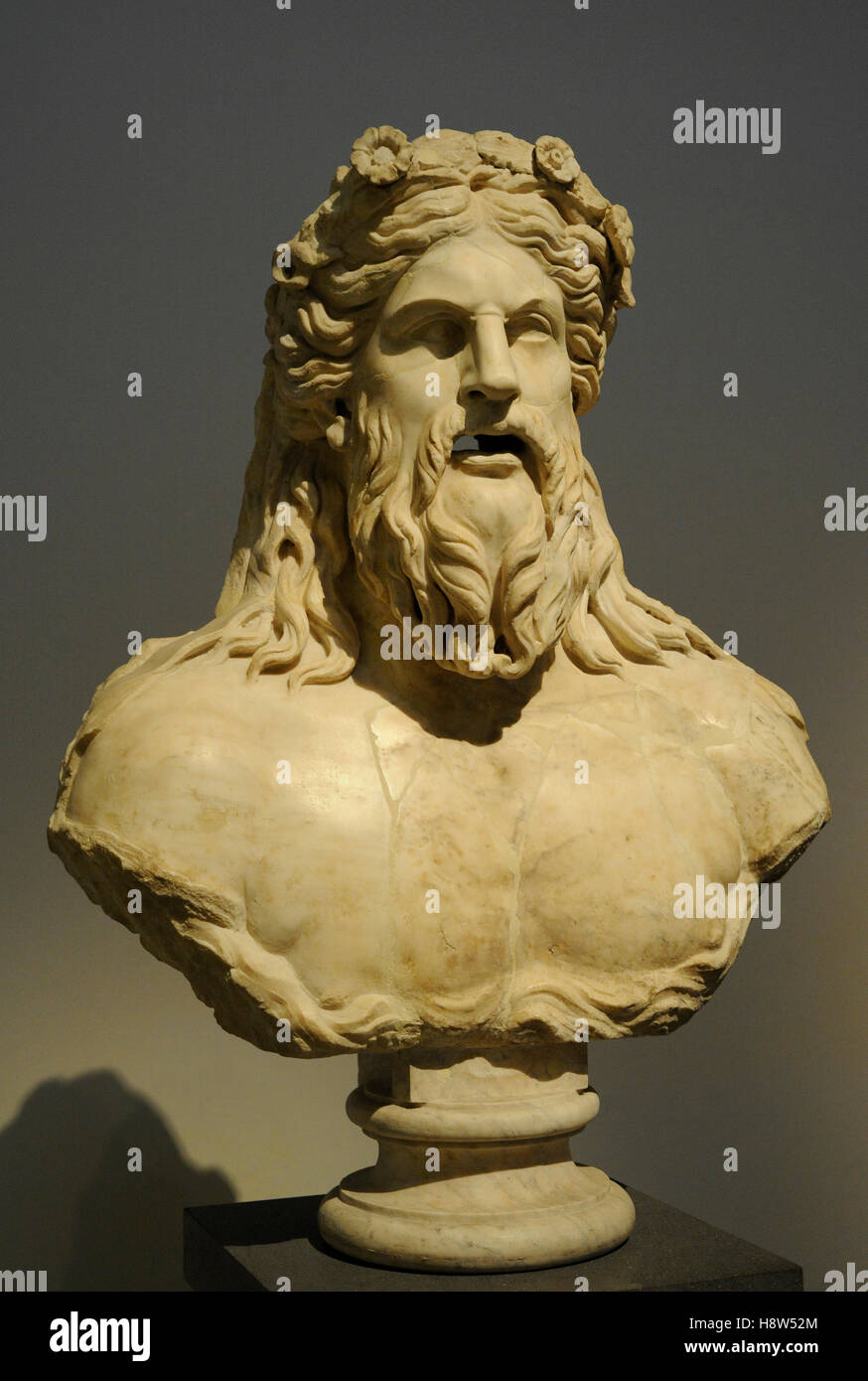Estatua romana. Deidad del río, parte de una fuente. 2 º siglo DC. Museo Arqueológico Nacional, Nápoles. Italia. Foto de stock