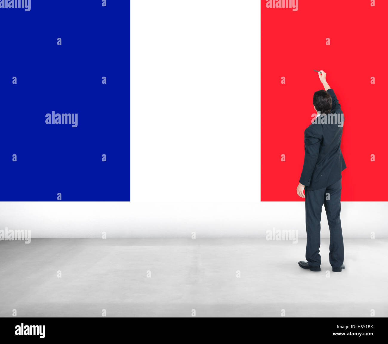 Francia la bandera del país nacionalidad cultura libertad concepto Foto de stock