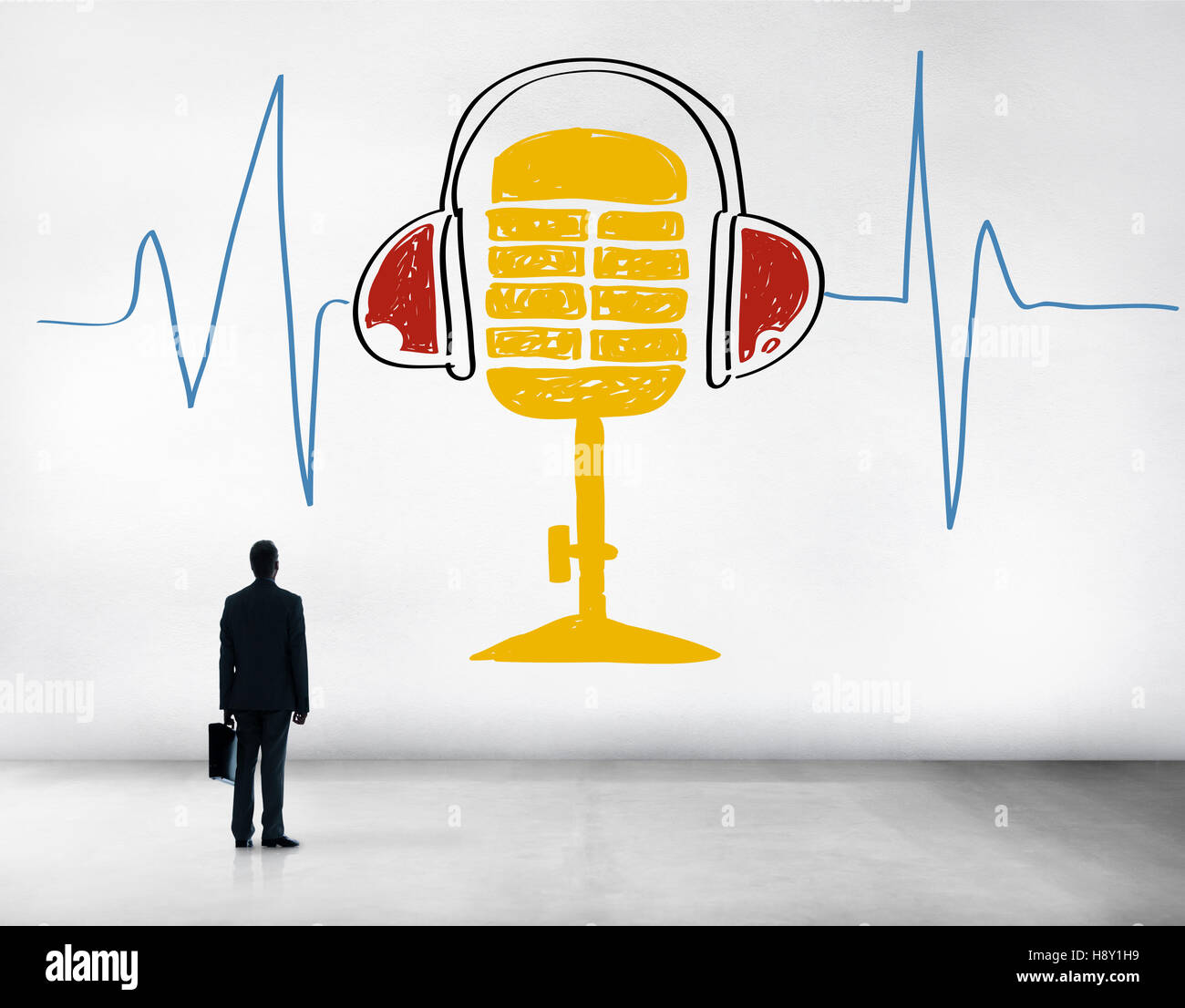 Frecuencia de sonido de música clásica concepto Micrófono Fotografía de  stock - Alamy