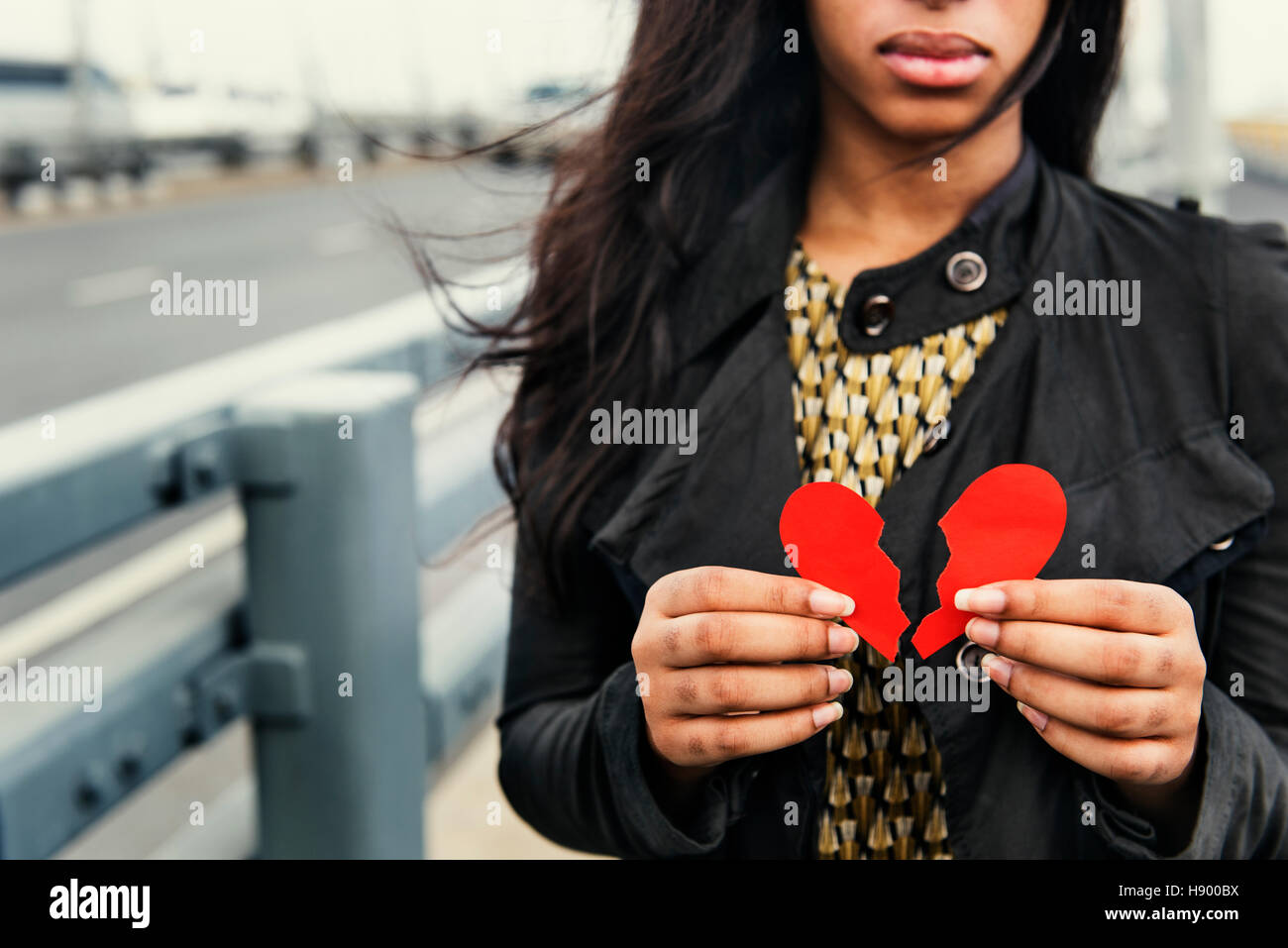 Mujer Africana Corazon Roto Decepcionada Triste Concepto Foto