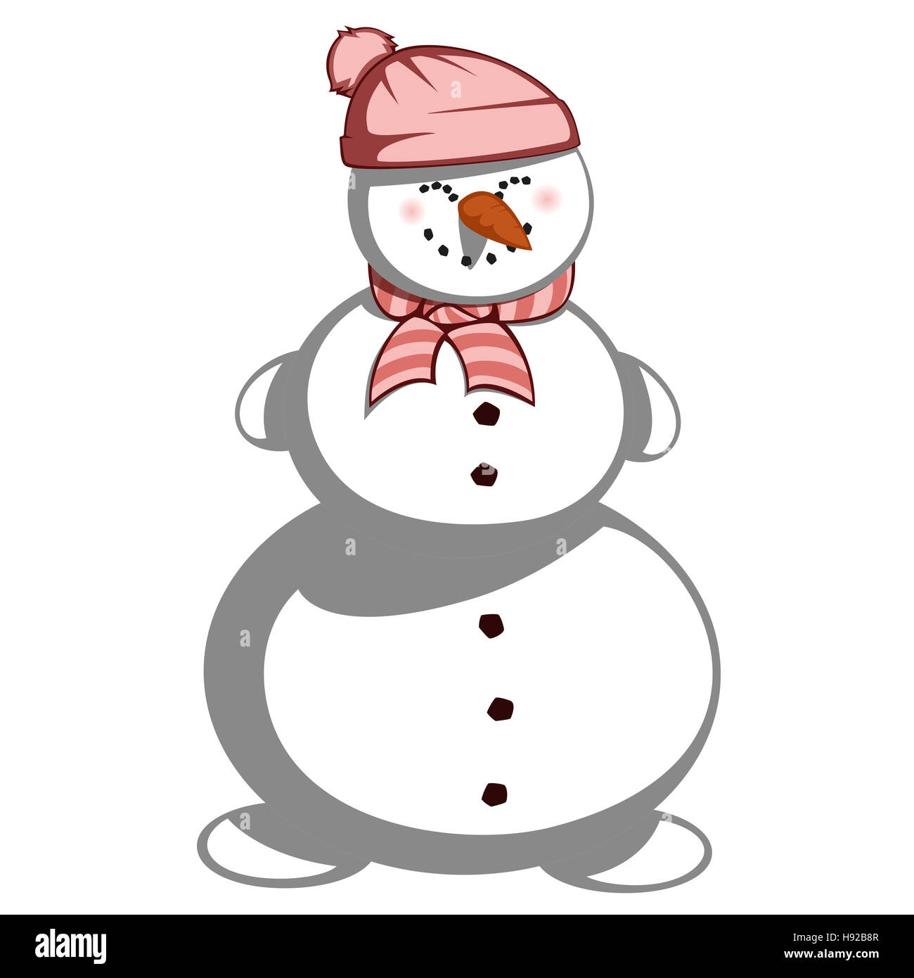 Un lindo muñeco de nieve virgen en la bufanda y el sombrero está sonriendo  Fotografía de stock - Alamy