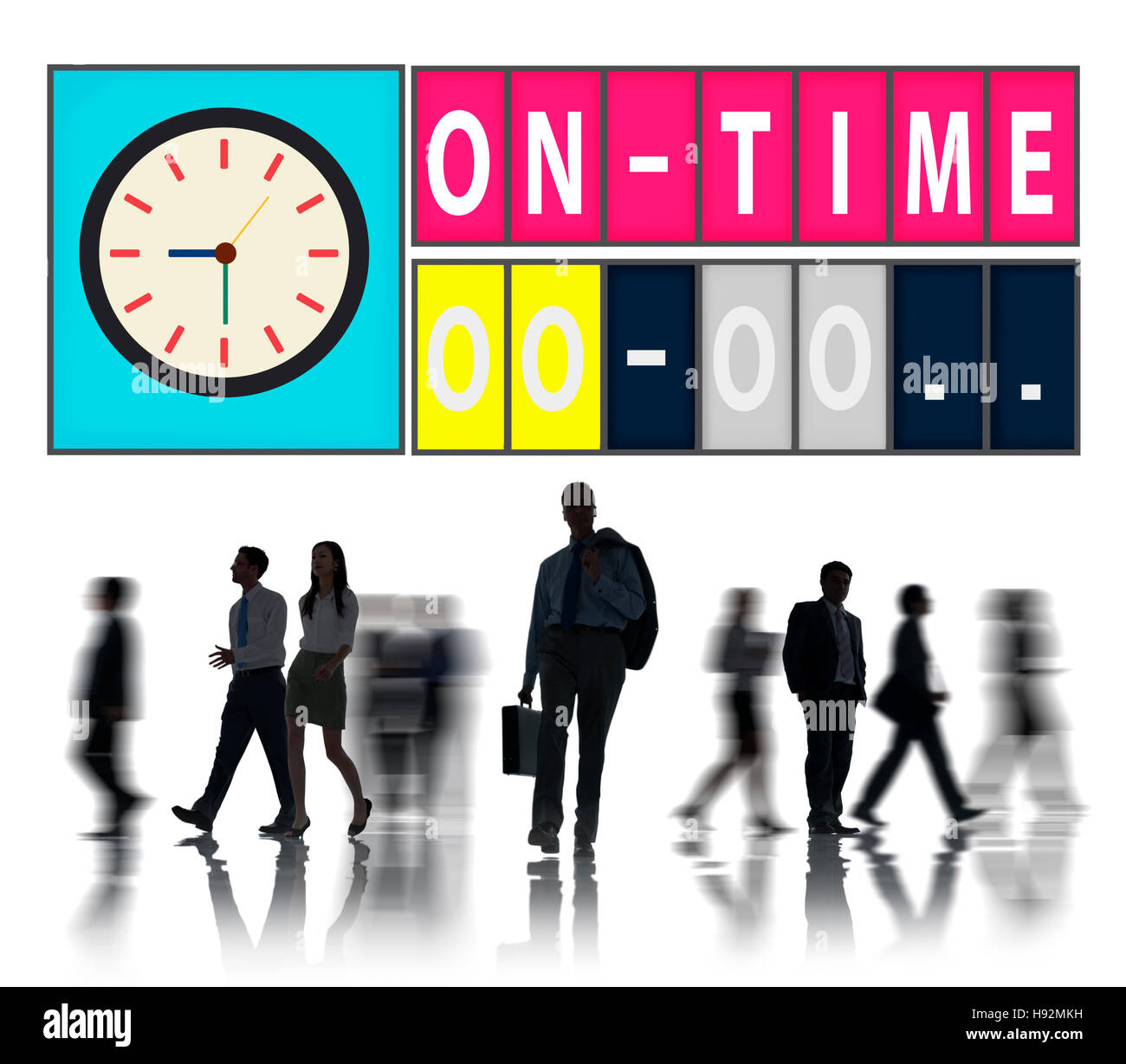 El tiempo de gestión en la Organización el concepto de eficiencia puntual Foto de stock