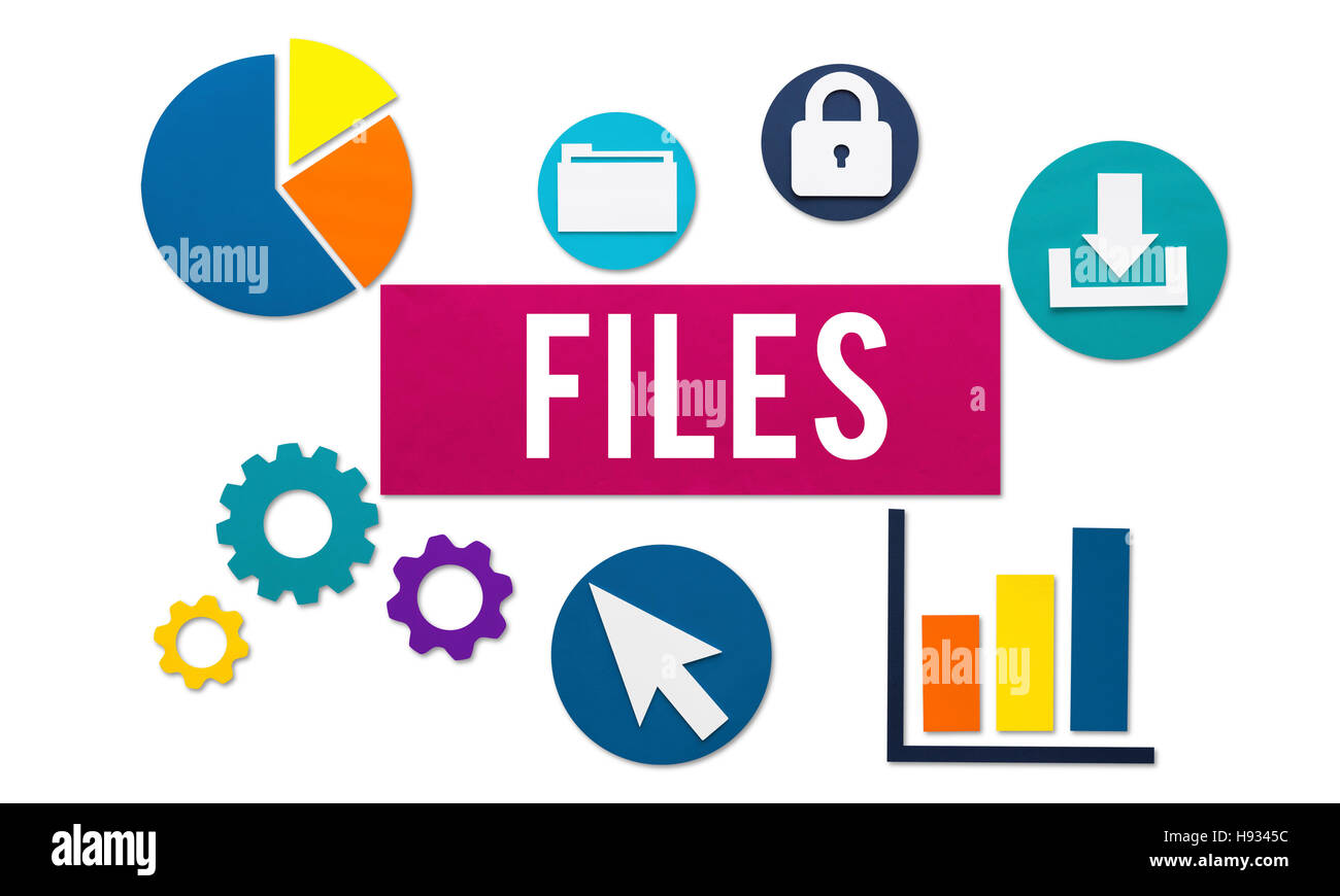 La tecnología de almacenamiento del sistema de archivos de documento concepto Foto de stock