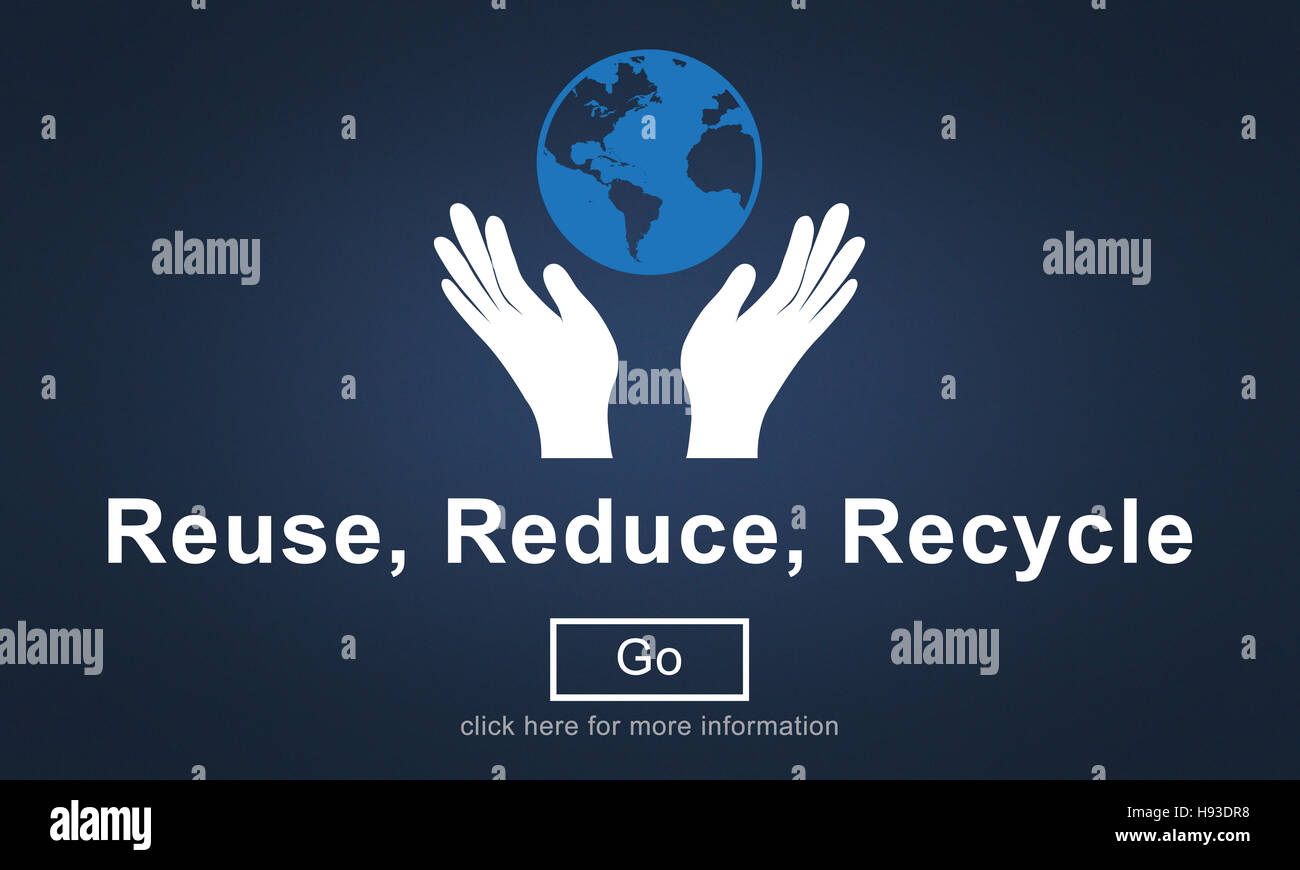 Reducir reutilizar reciclar Sostenibilidad Ecología Concepto Foto de stock