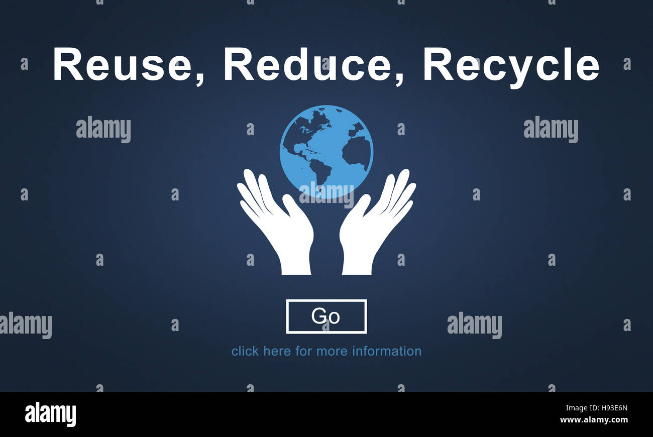 Reducir reutilizar reciclar Sostenibilidad Ecología Concepto Foto de stock