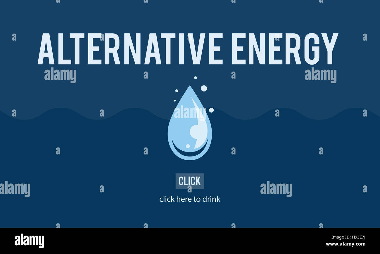 Agua limpia de energía alternativa concepto H2O. Foto de stock