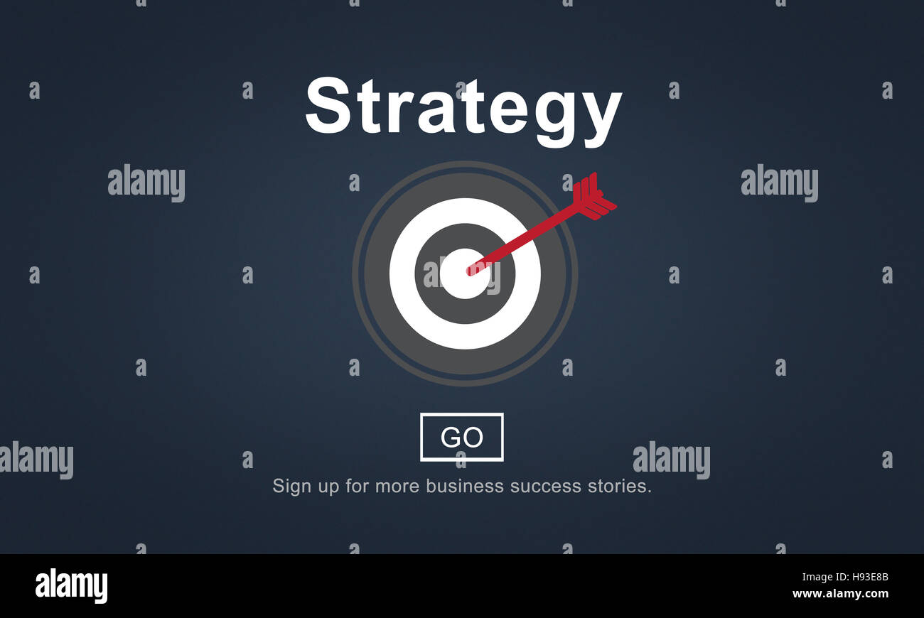 Análisis de la estrategia de objetivos de la Misión Concepto Estratégico Foto de stock