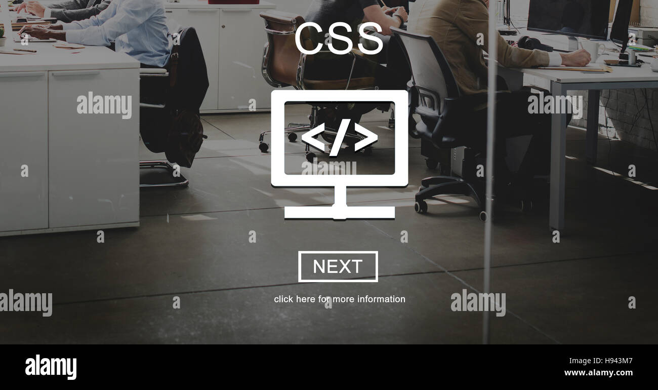 Codificación del algoritmo CSS Desarrollo Web Software Technology Concepto Foto de stock