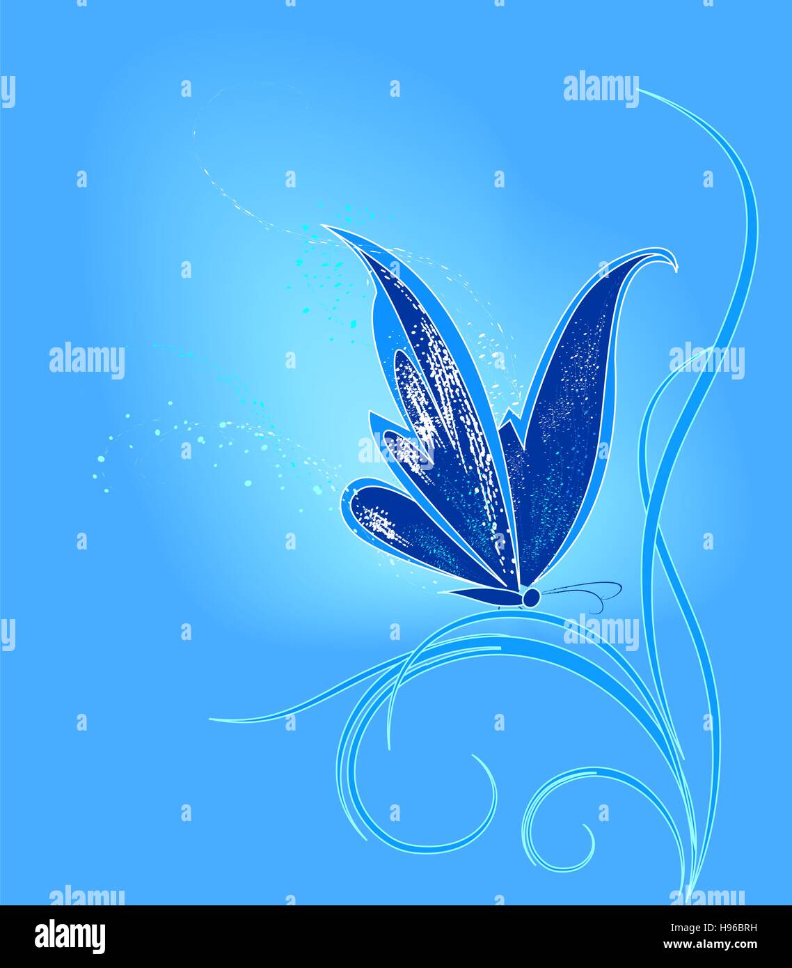 Mariposa azul Ilustración del Vector