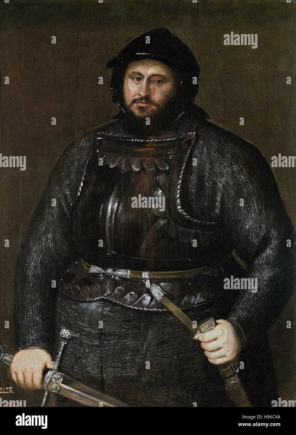 Tiziano Vecellio - Le Titien - Juan Federico I de Sajonia - 1548 - Foto de stock