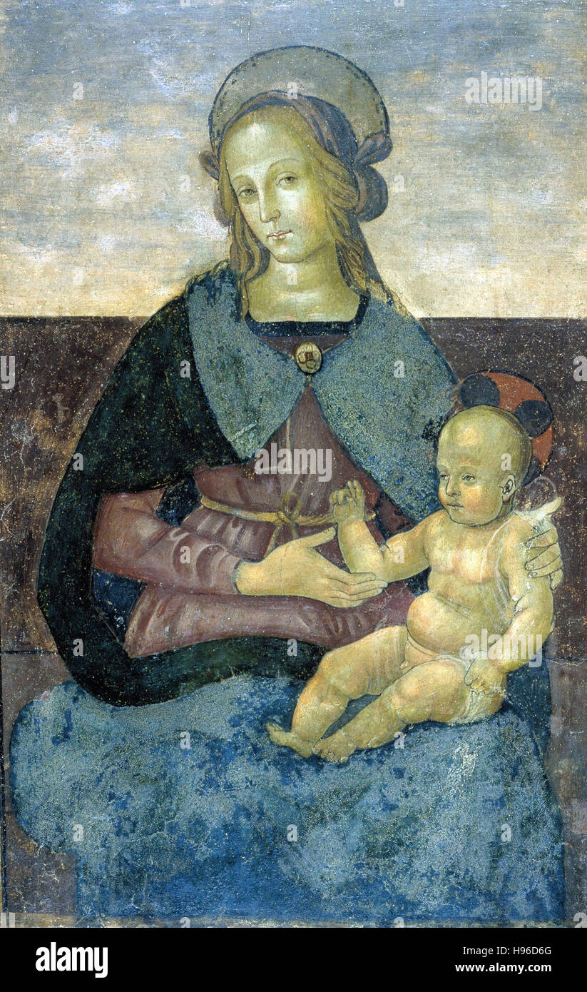 Pietro Perugino - La Virgen y el niño Foto de stock