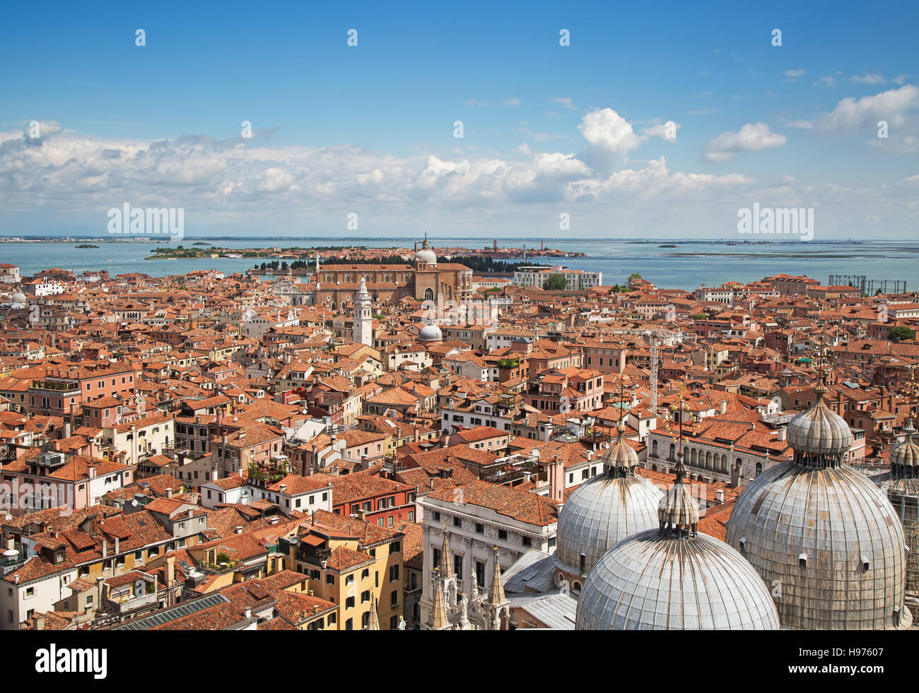 Vista aérea de la ciudad de Venecia, Italia Foto de stock