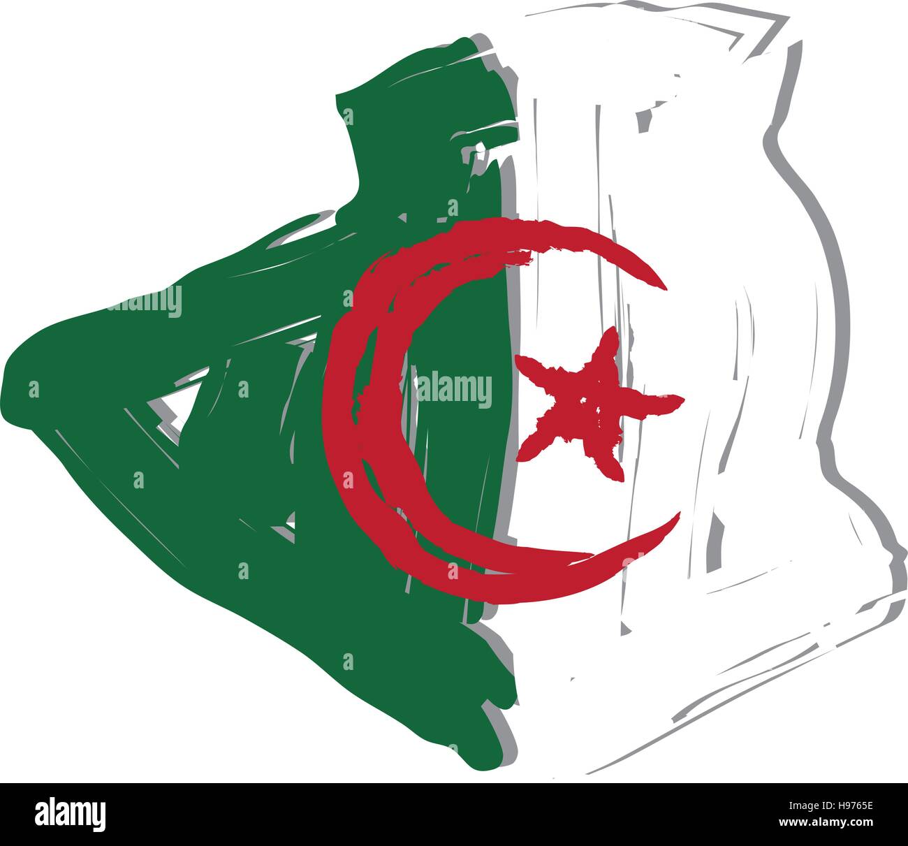 Ilustración vectorial mapa bandera Argelia Ilustración del Vector