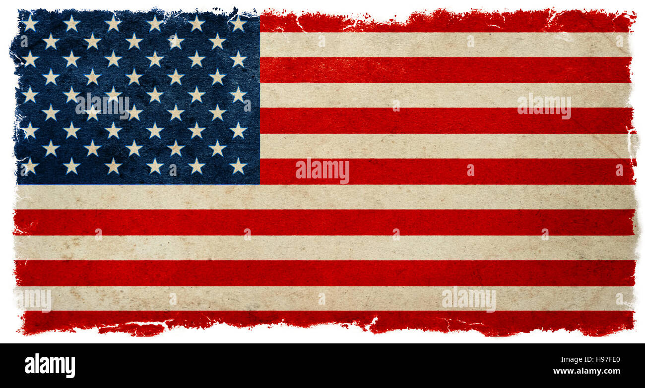 Diseño antiguo vintage bandera americana. Grunge banner resultados electorales de fondo Foto de stock