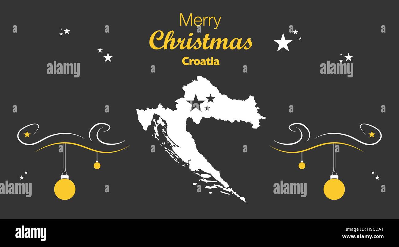 Feliz Navidad ilustración tema con mapa de Croacia Imagen Vector de stock Alamy