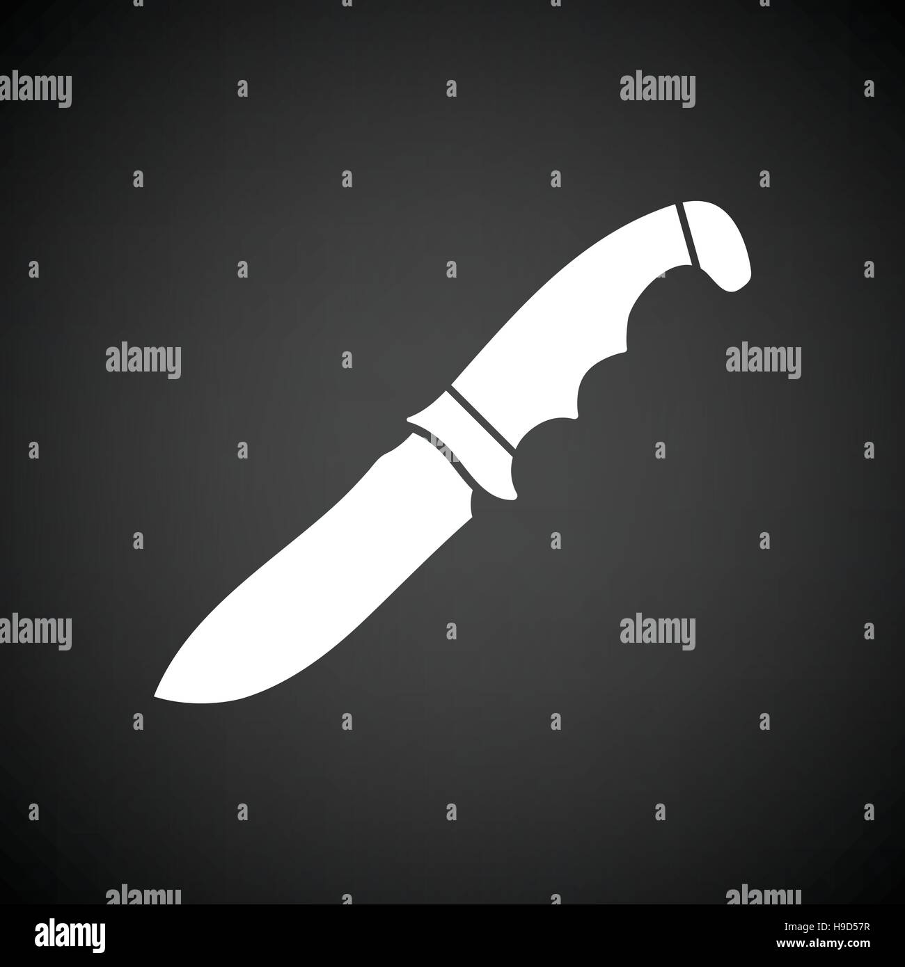 Icono plano cuchillo y cuchillo carnicero en fondo degradado Stock