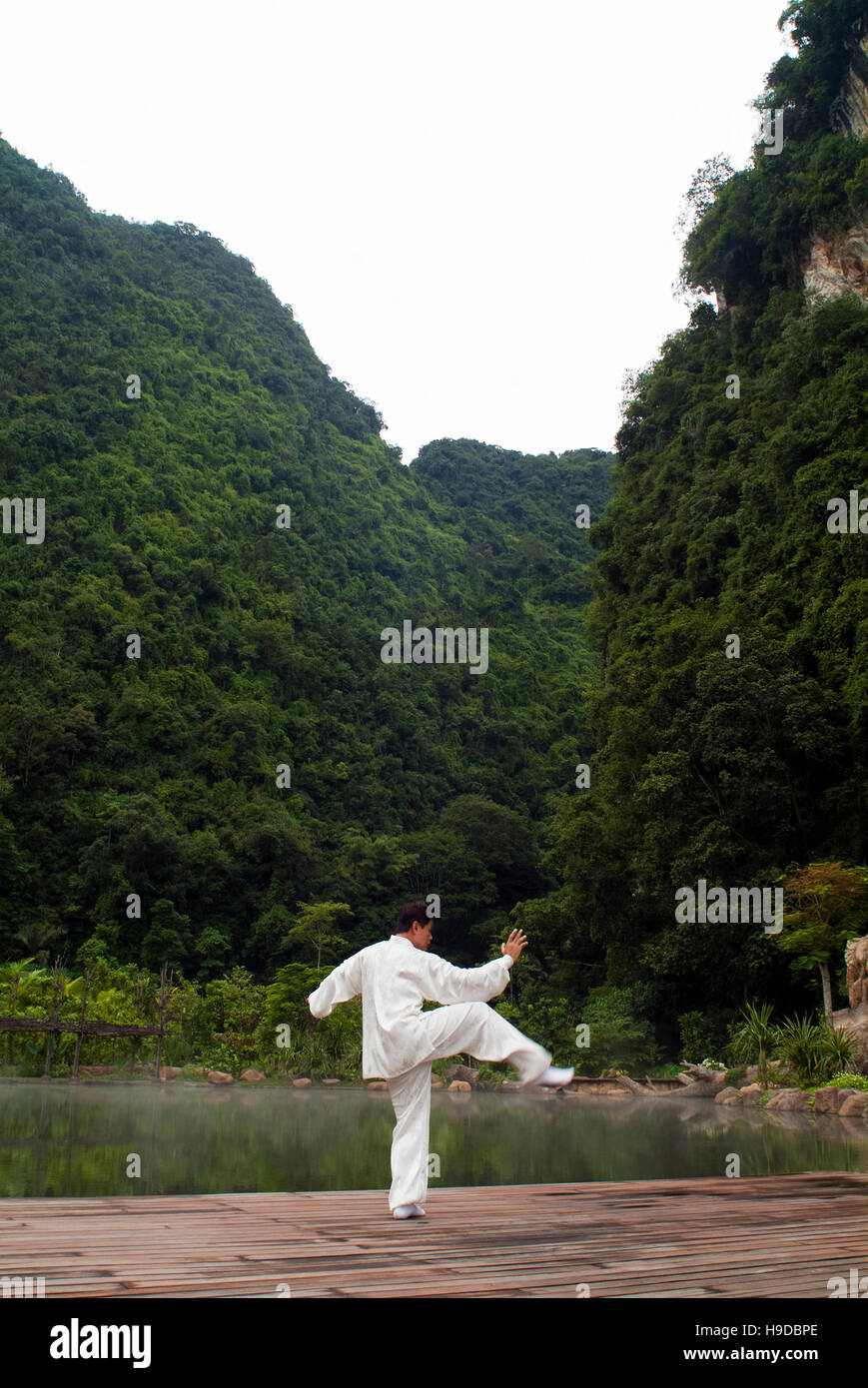 Tai Chi maestro en el Banjaran Termas Retiro Fotografía de stock - Alamy