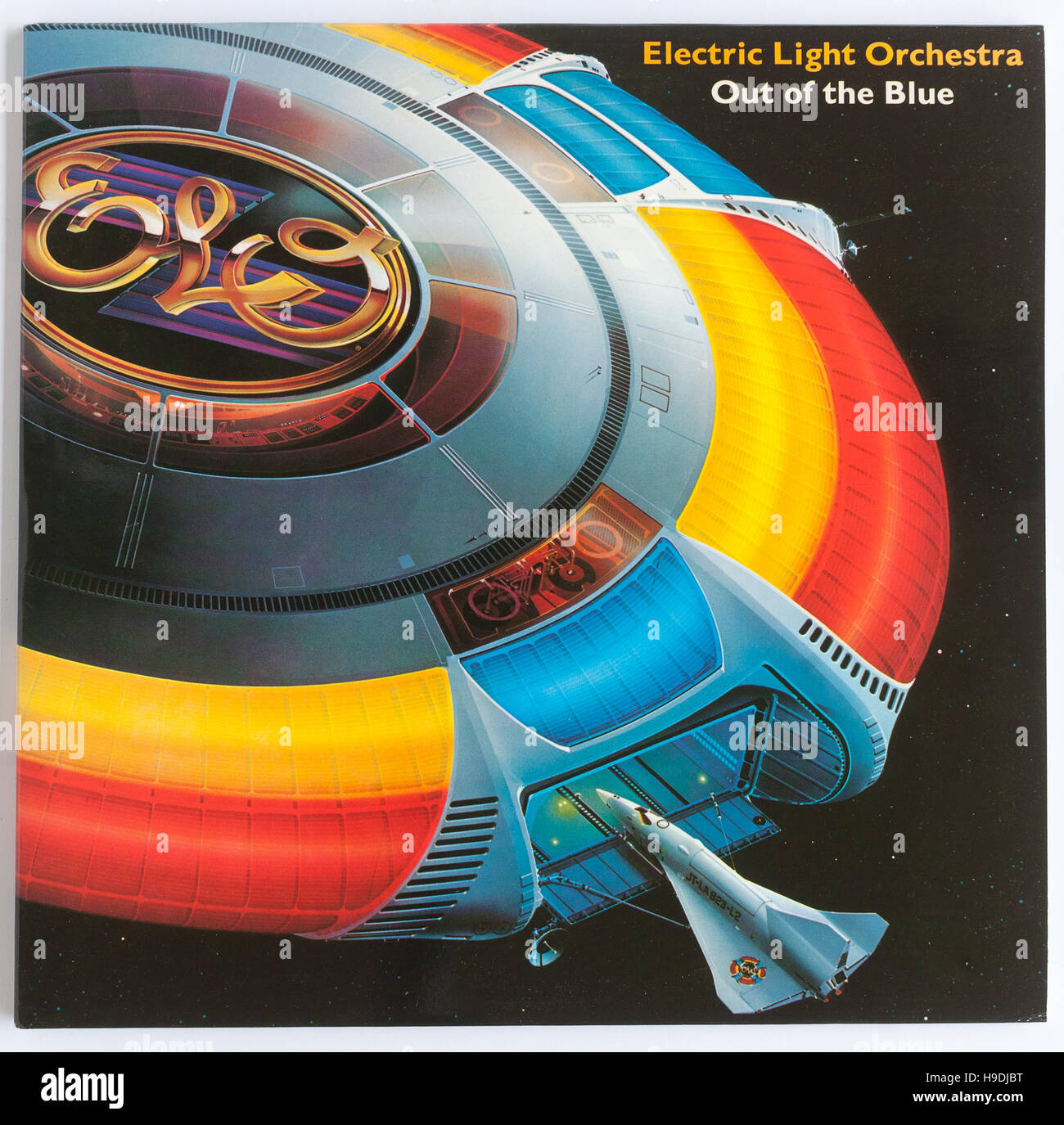 Portada de 'Out of the Blue', álbum de 1977 de Electric Light Orchestra sobre UA/Colombia - sólo uso editorial Foto de stock