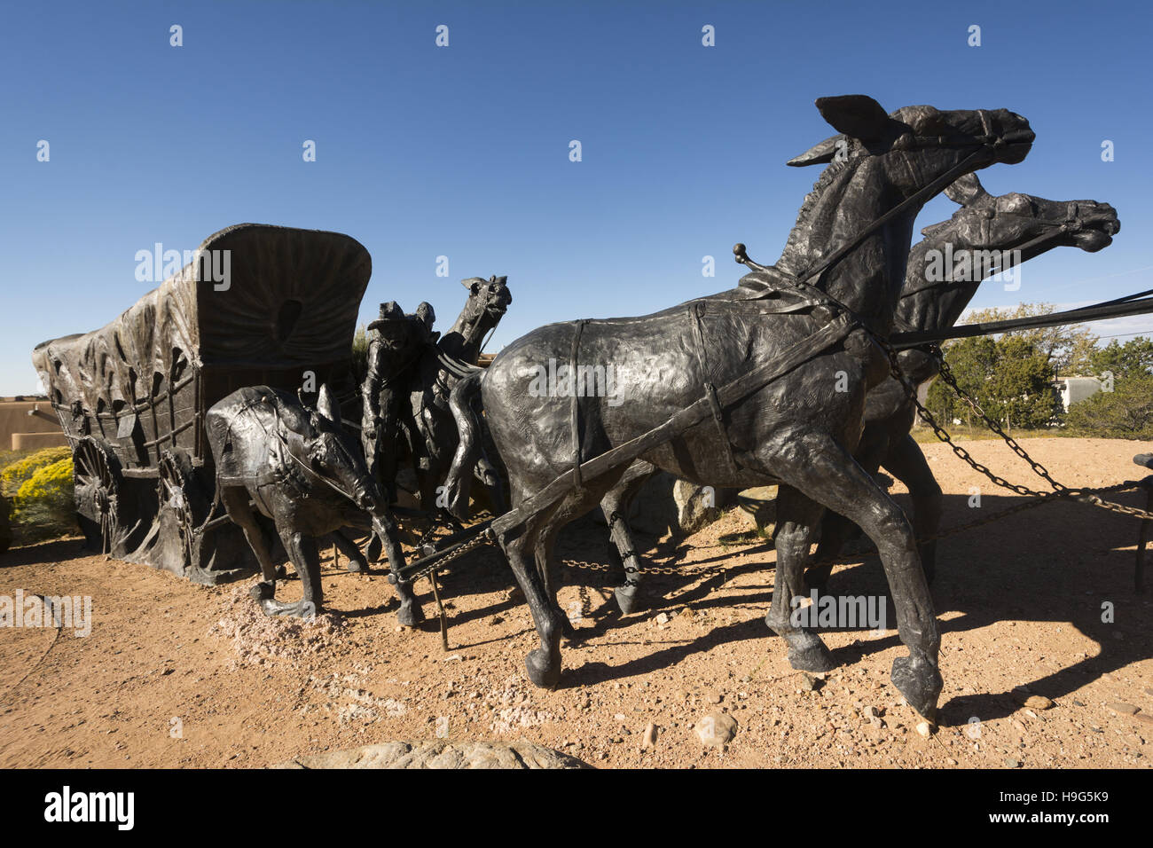 Santa Fe, Nuevo México, Museum Hill, Journey's End escultura Foto de stock
