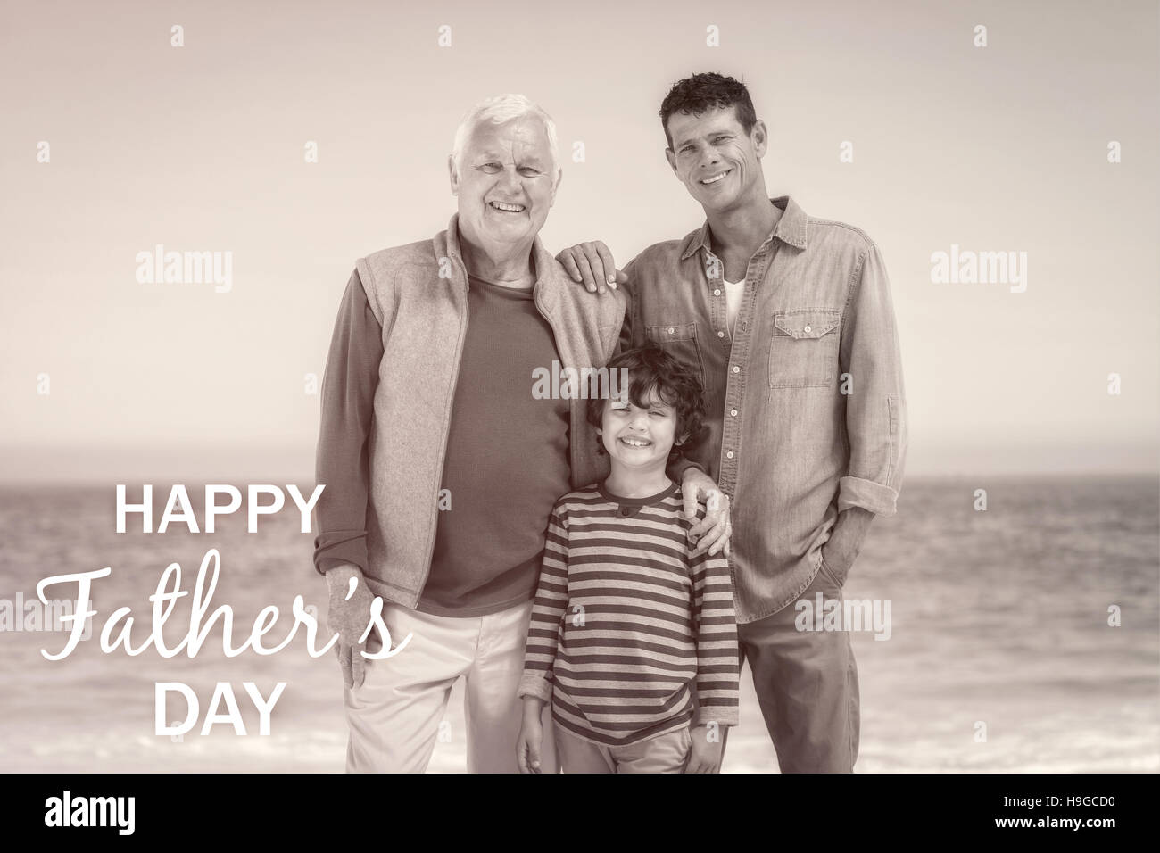 Multi Generacional Con La Familia Feliz Dia Del Padre Fotografia De Stock Alamy
