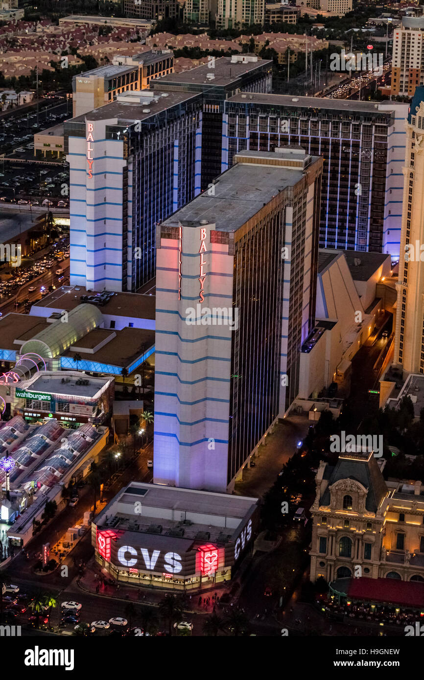 Vista aérea de Bally's Hotel del Strip, en Las Vegas, Nevada, EE.UU  Fotografía de stock - Alamy