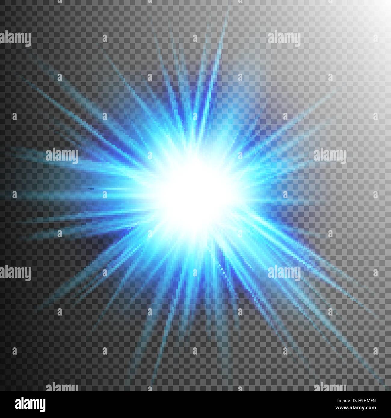 Efecto de luz luces de bengala transparente. 10 EPS Ilustración del Vector