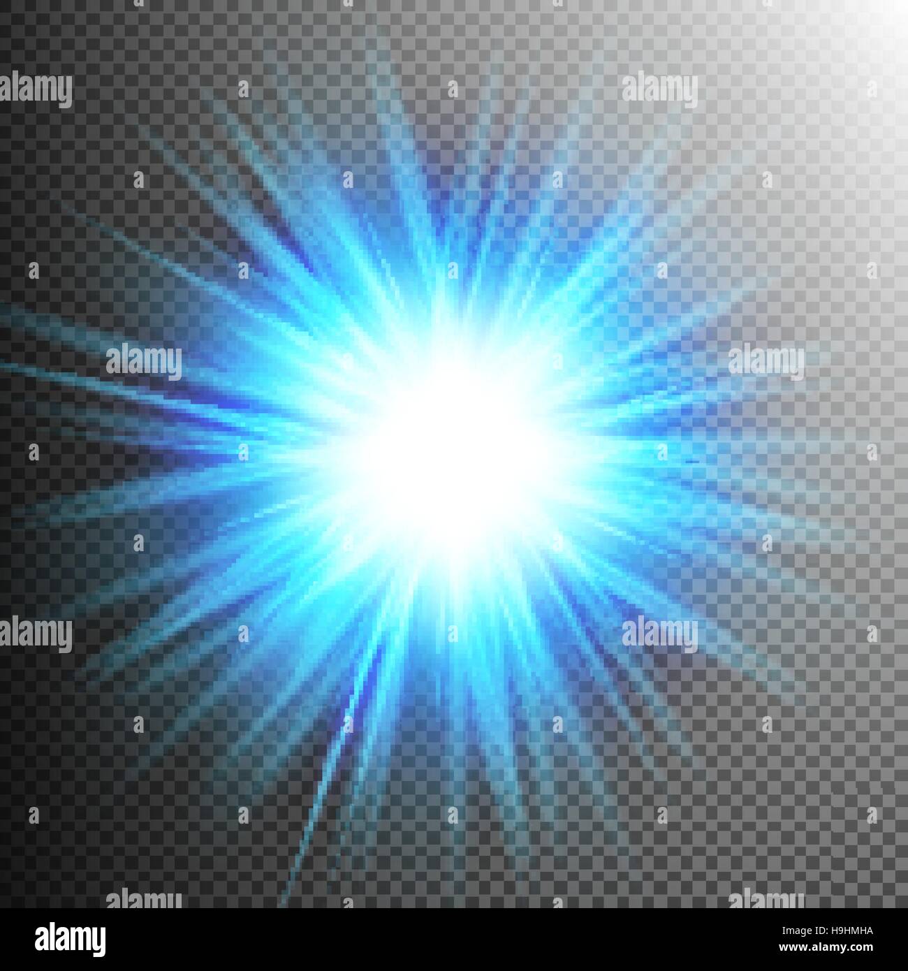 Efecto de luz luces de bengala transparente. 10 EPS Ilustración del Vector