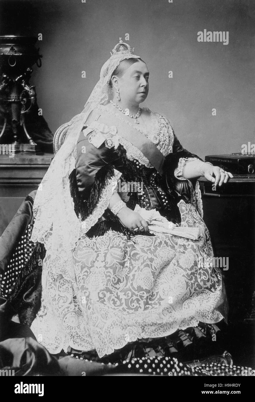 Fotografía , retrato de la Reina Victoria, Reina del Reino Unido de Gran Bretaña e Irlanda desde 1837 hasta su muerte. 1876 Foto de stock