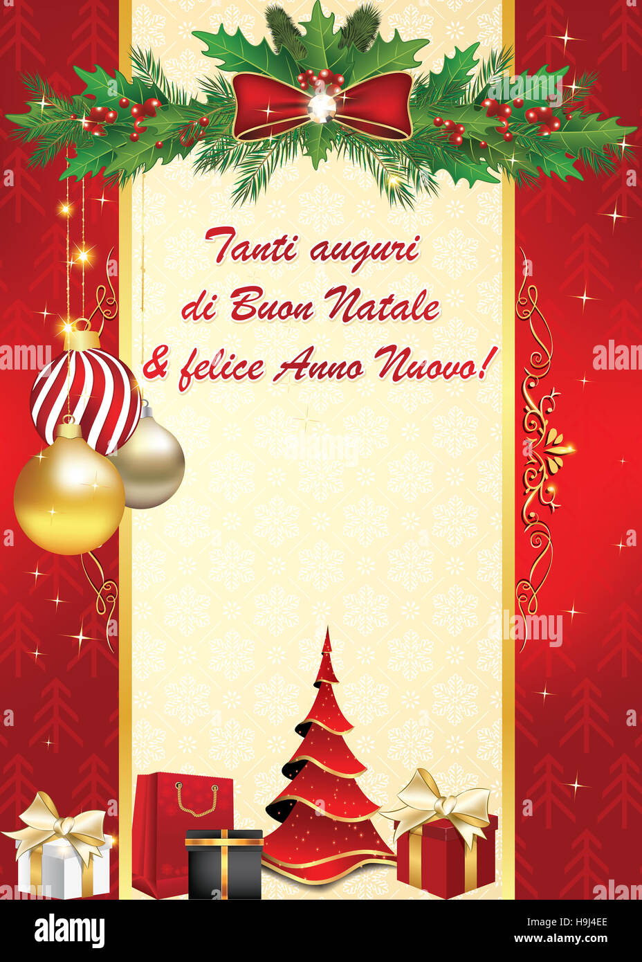 Tanti Auguri Di Buon Natale E Felice Anno Nuovo Biglietto D Auguri Colori Di Stampa Fotografia De Stock Alamy