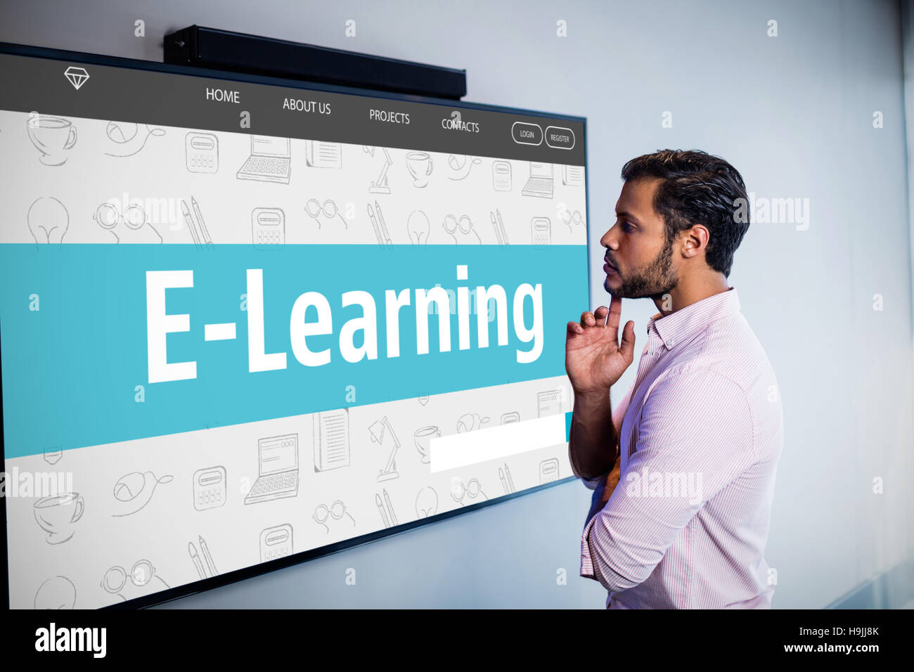 Imagen compuesta de interfaz de e-learning Foto de stock
