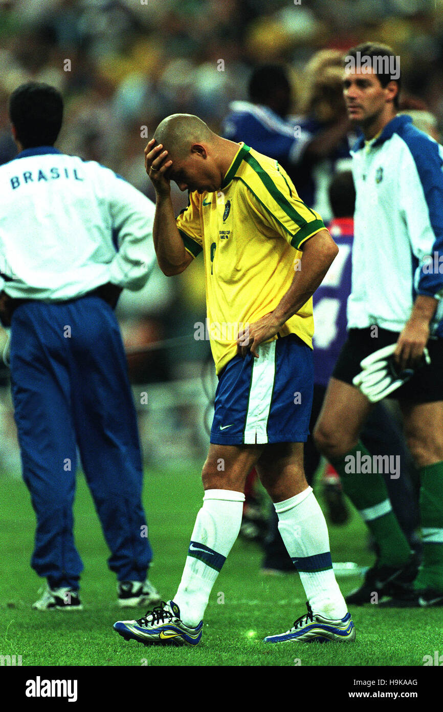 RONALDO Brasil contra Francia el 12 de julio de 1998 Foto de stock