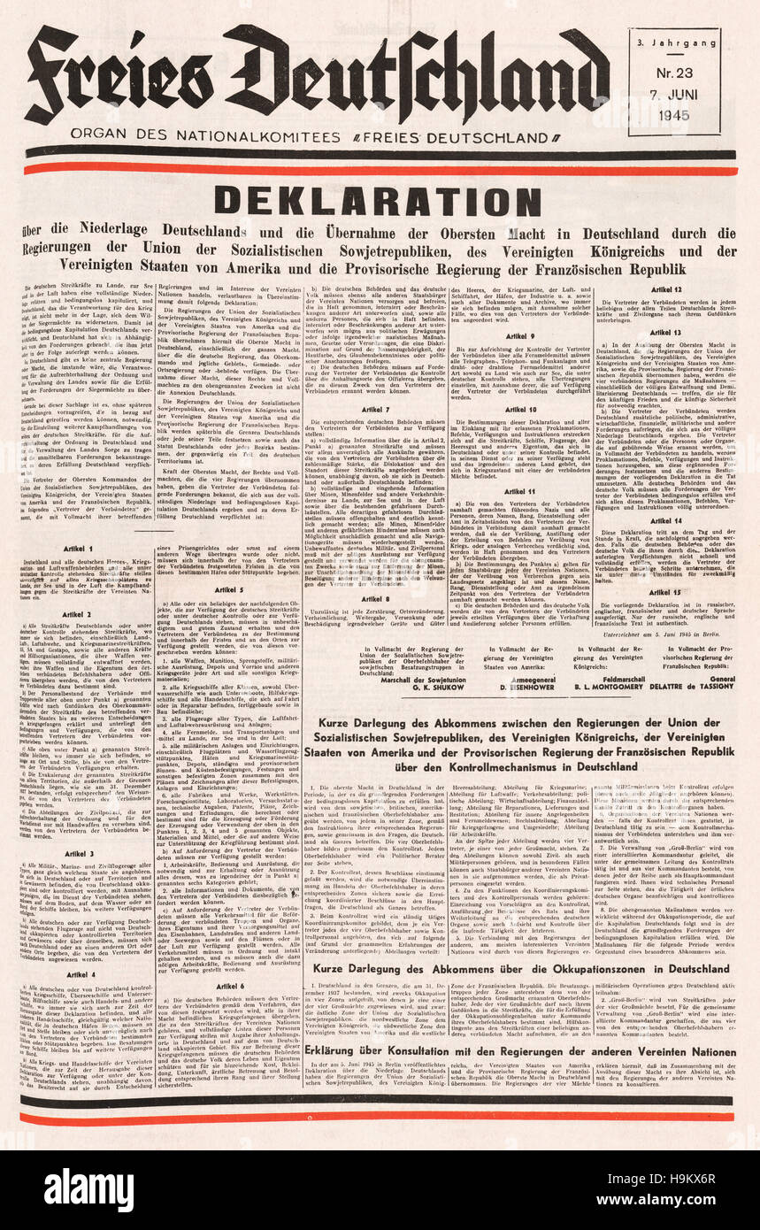 1945 Freies Deutschland (Alemania) Página principal declaración de
