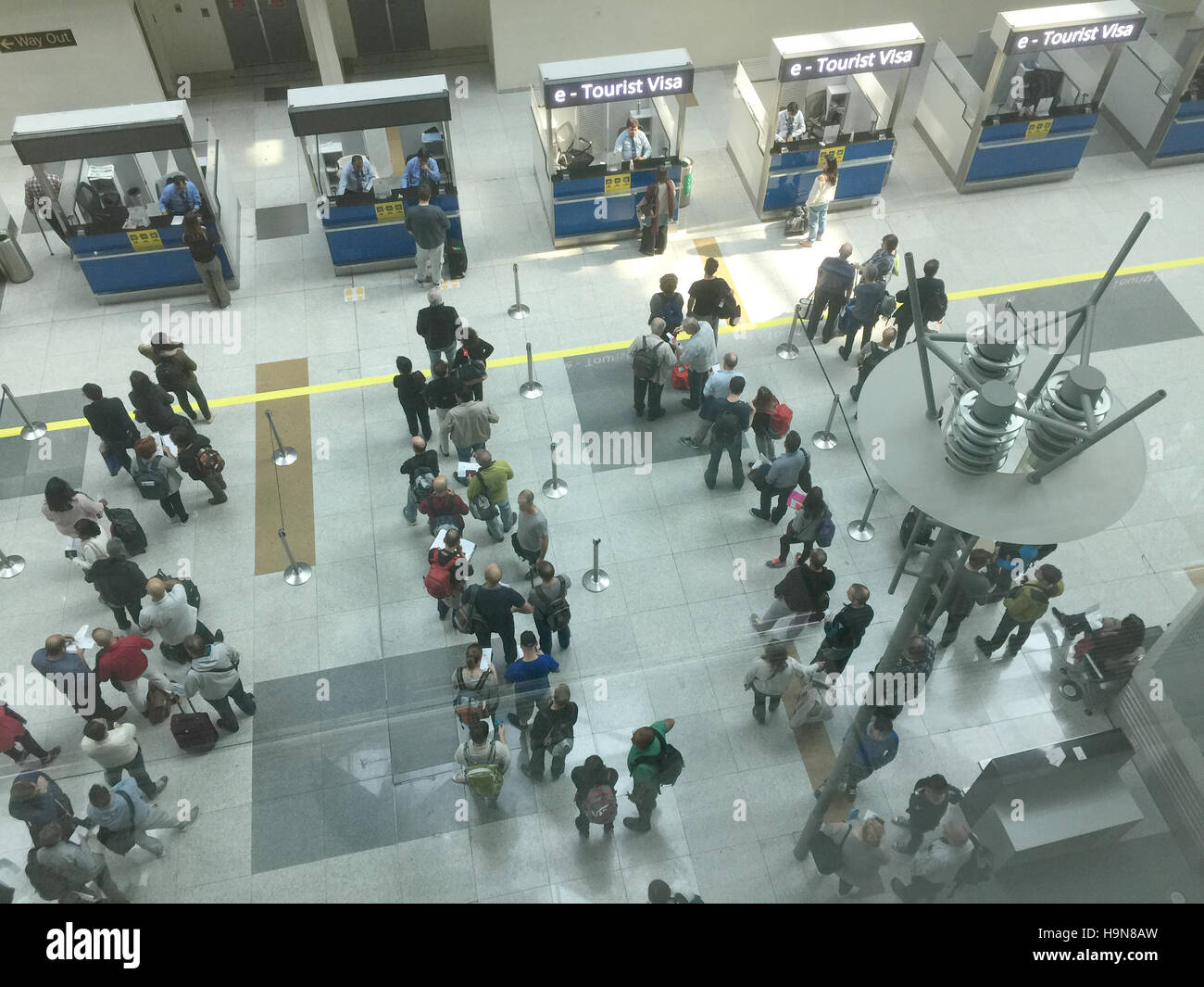 HALL de llegadas del aeropuerto de Delhi Foto Tony Gale Foto de stock
