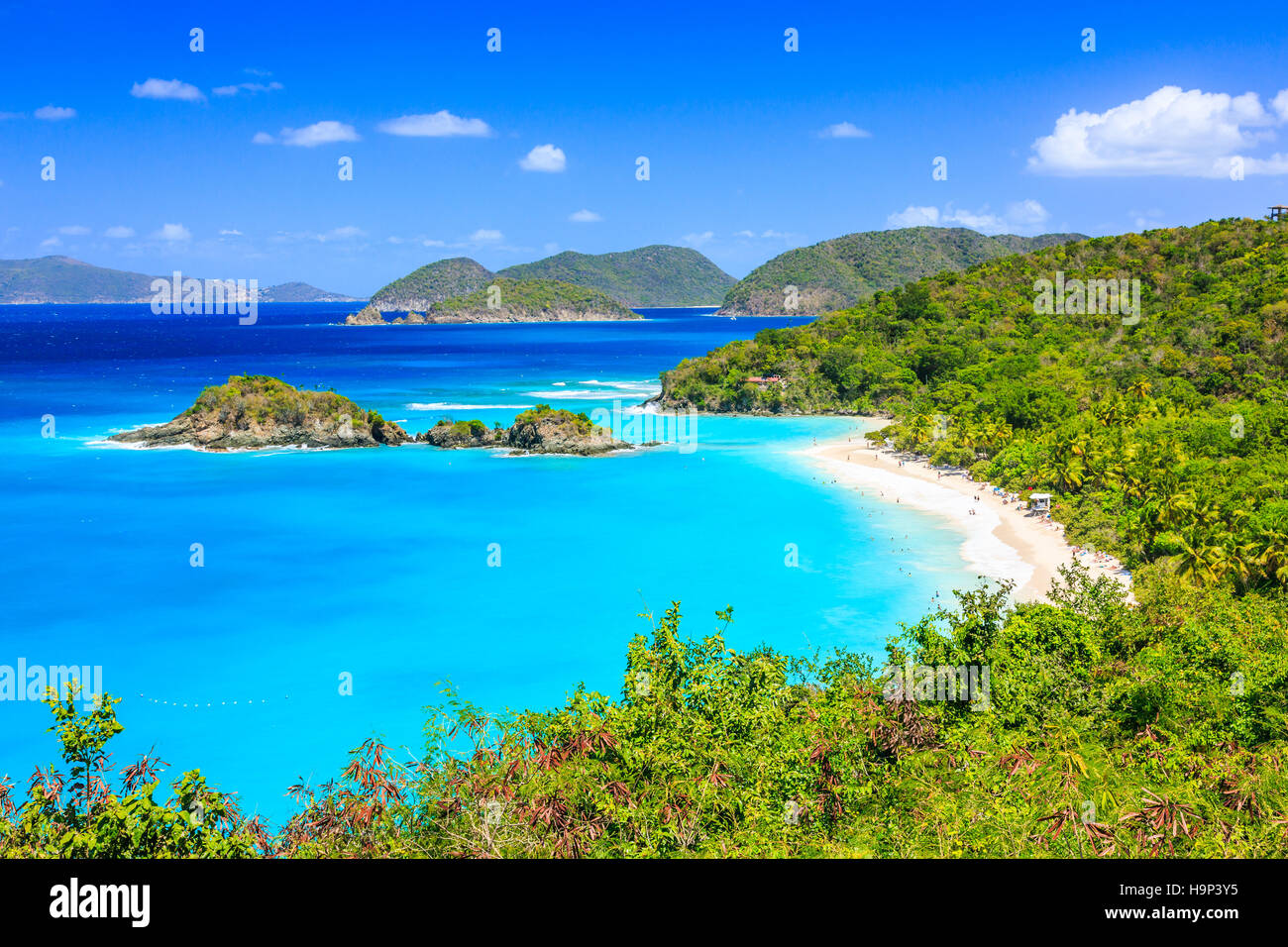Caribe,Trunk Bay en la isla de St John, Islas Vírgenes de EE.UU. Foto de stock