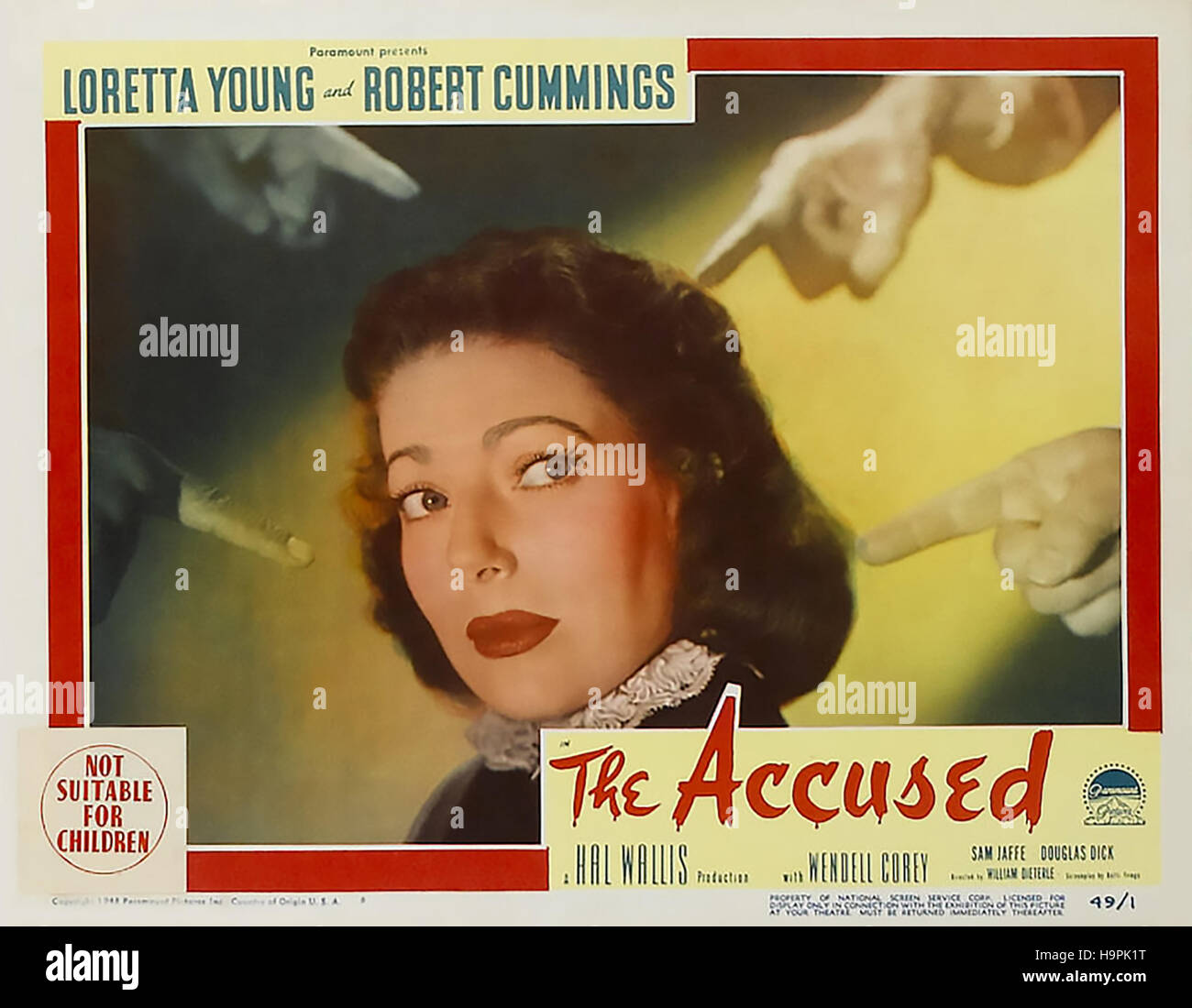Los acusados de 1949 Paramount Pictures Film con Loretta Young Foto de stock